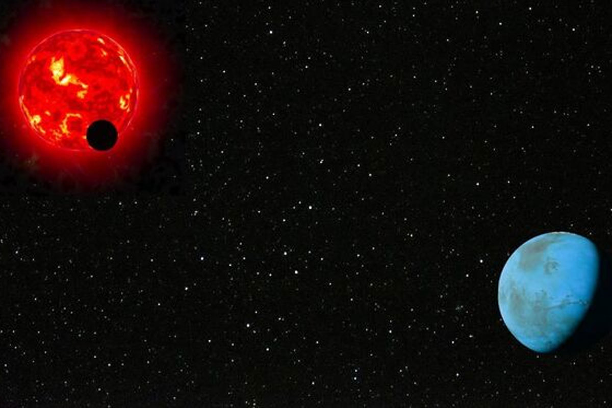 Concepcin artstica del sistema planetario en torno a TOI-2096.