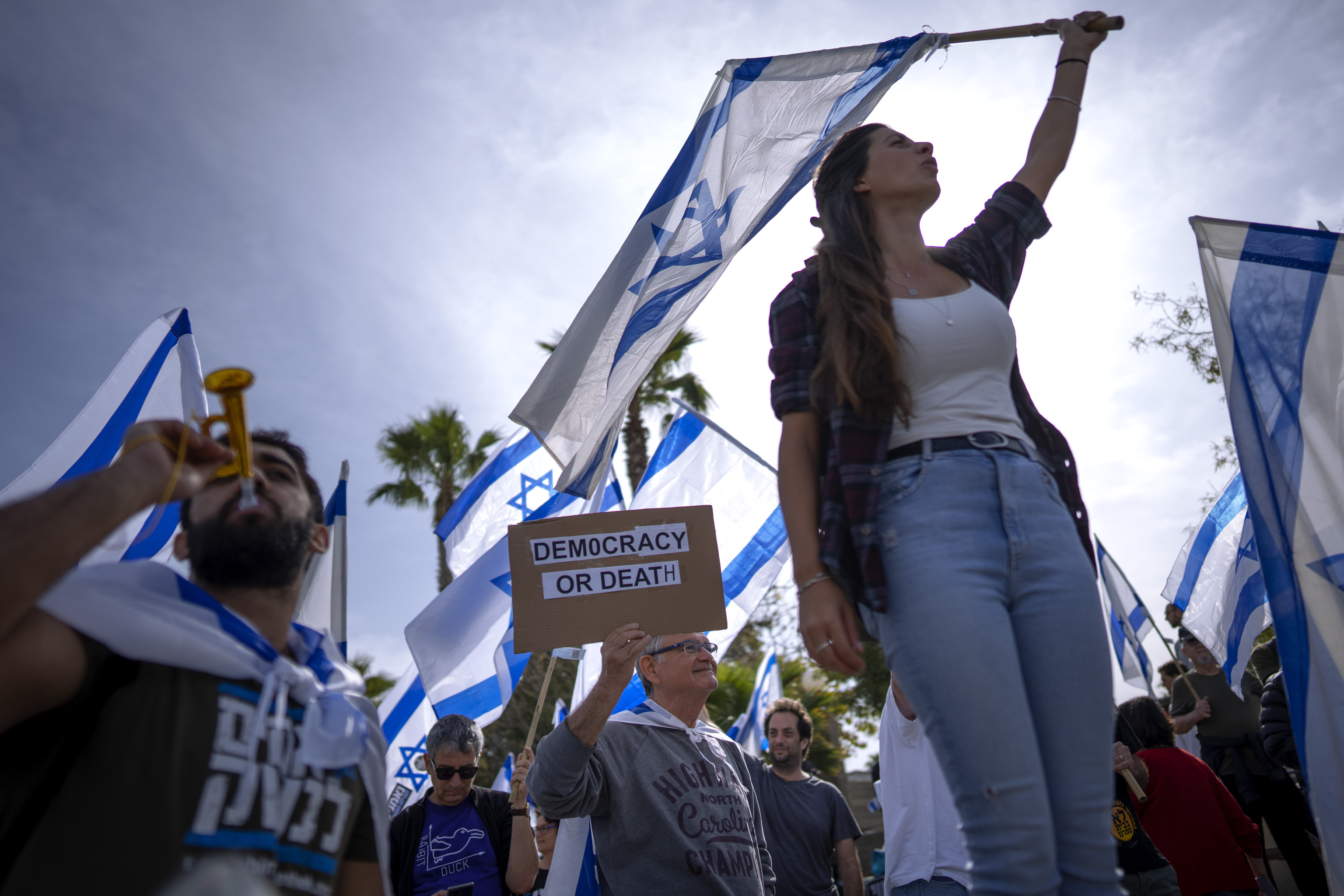 Protesta en Tel Aviv contra las decisiones del gobierno de Israel en relacin al sistema judicial