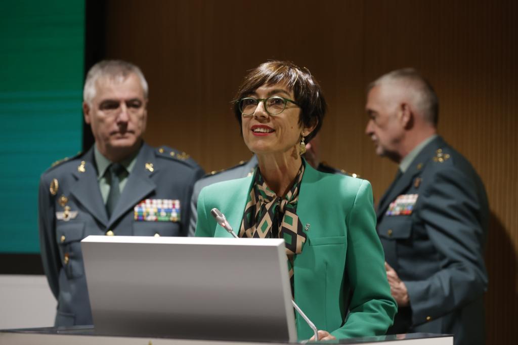 María Gámez, en su comparecencia para renunciar a su cargo como directora de la Guardia Civil.