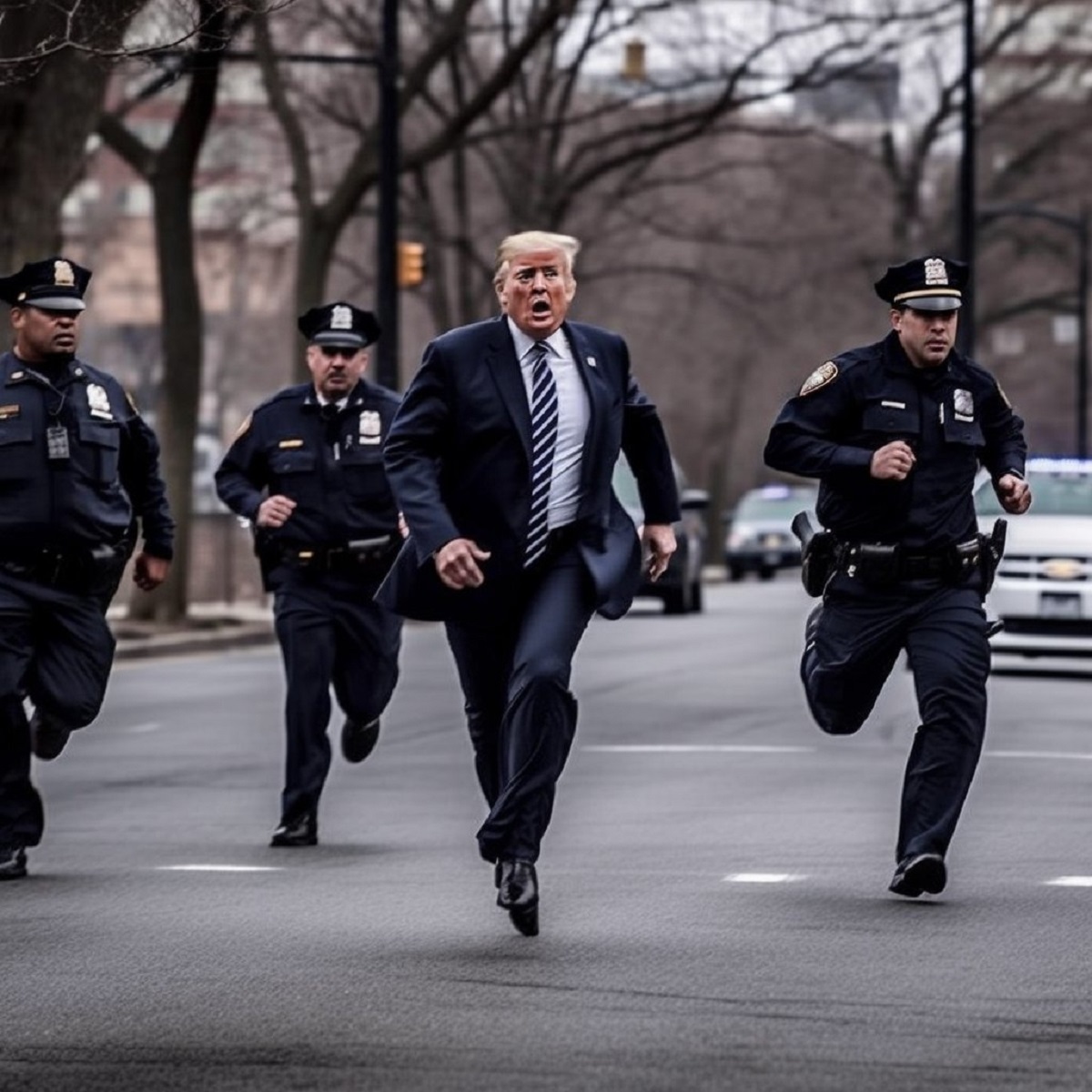 Donald Trump, en el momento de su 'detención'.
