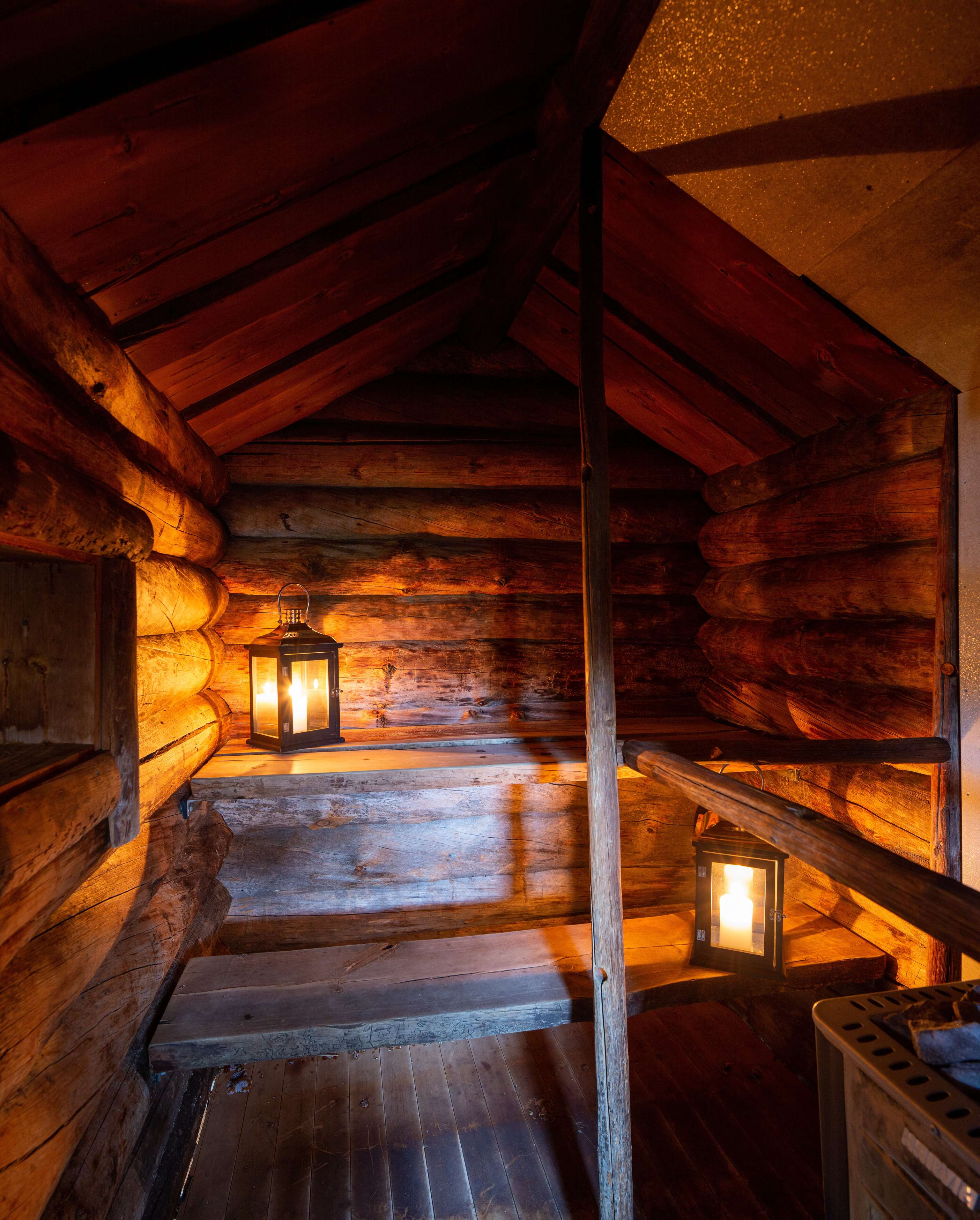 Una tpica sauna tradicional finlandesa de madera.