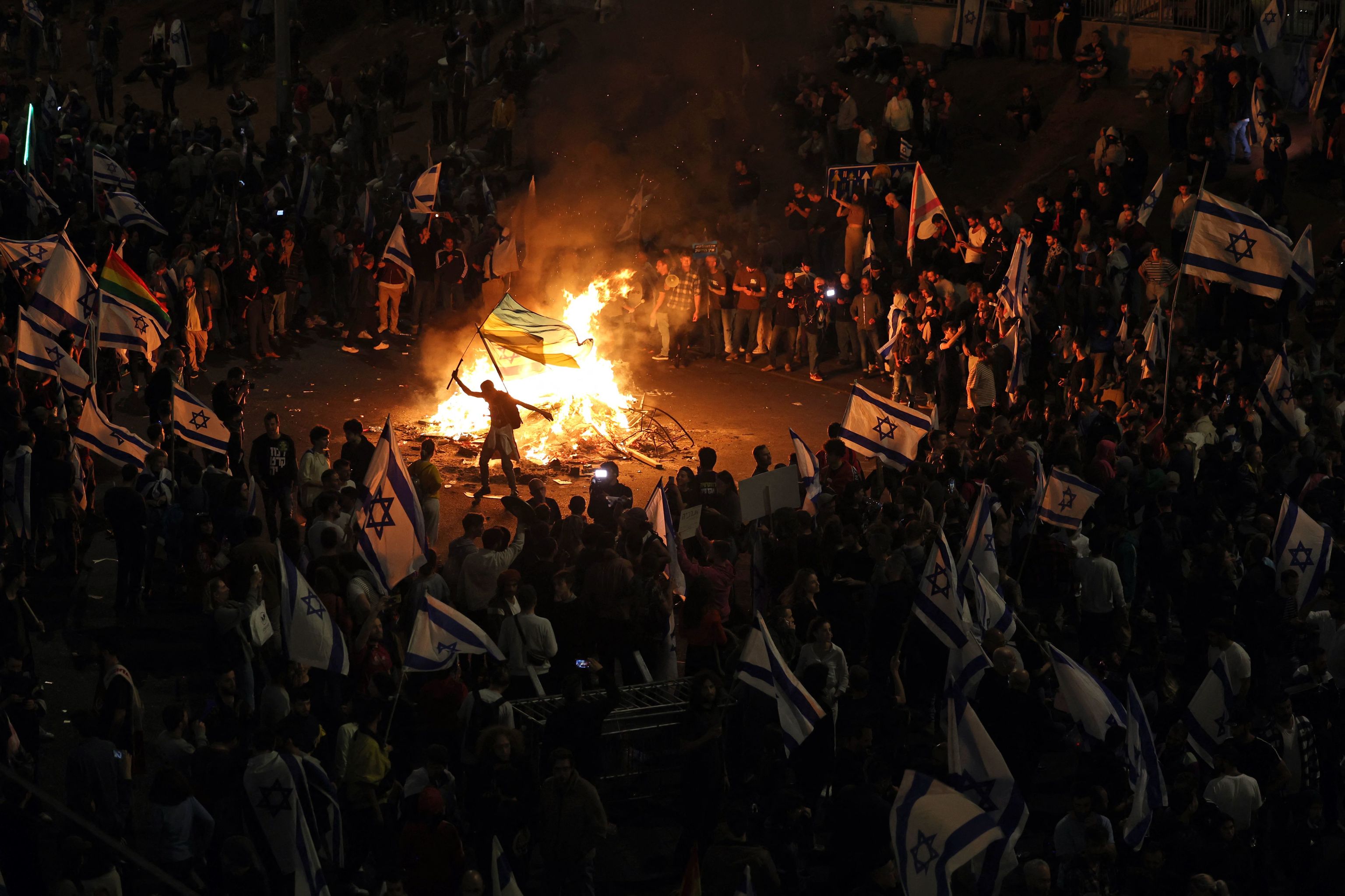Protestas ayer en Tel Aviv.