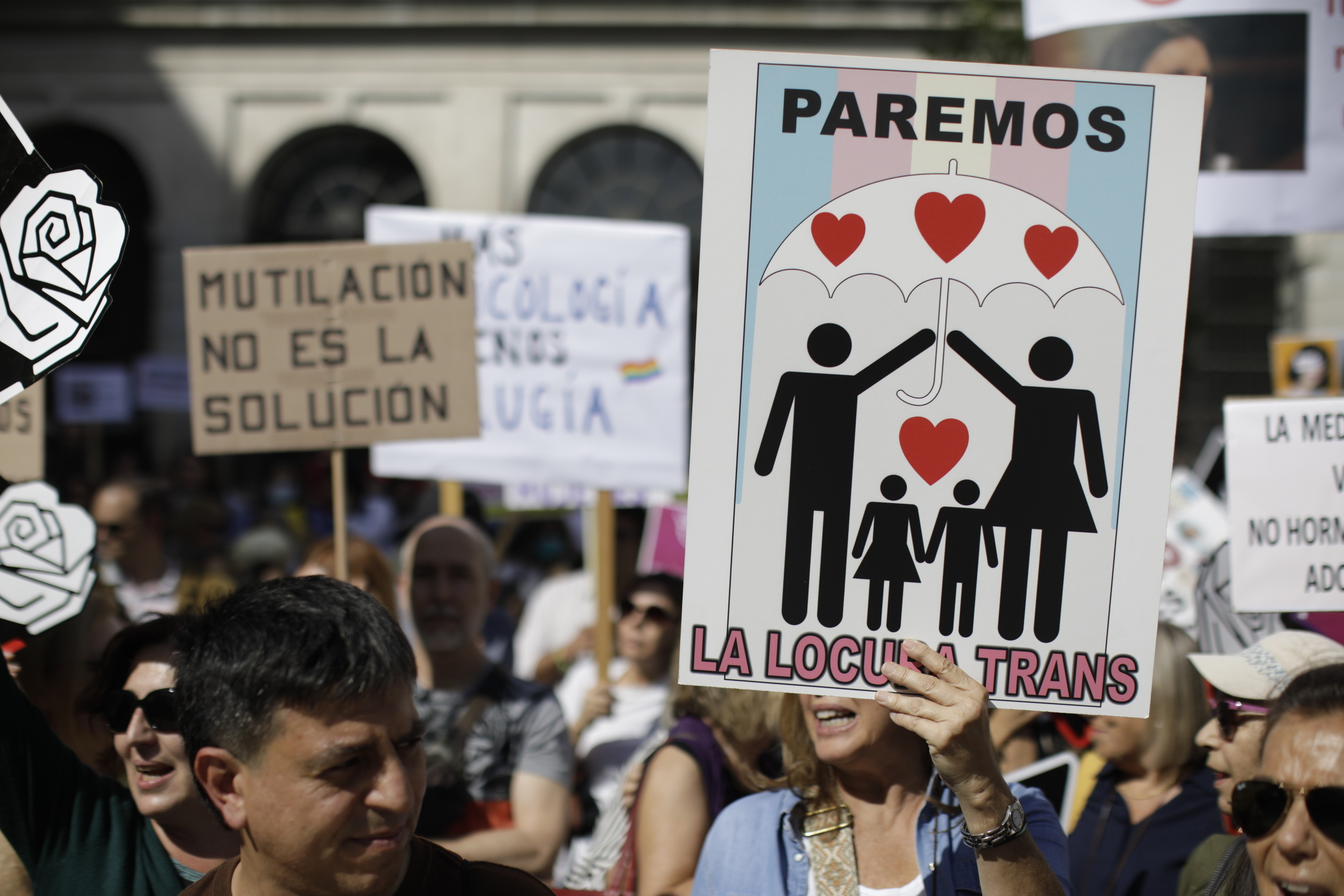 Manifestacion contra la Ley Trans en Madrid.