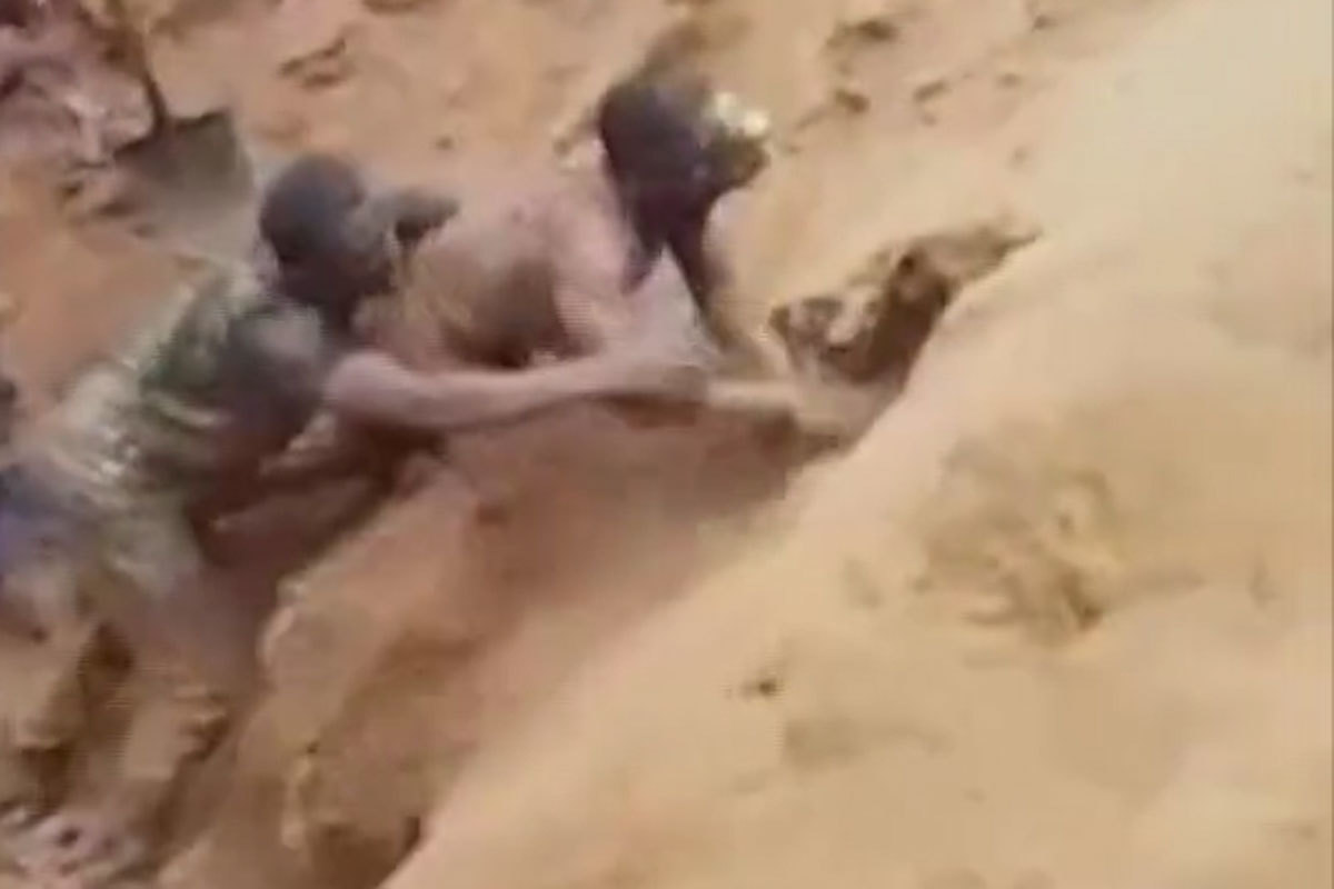 Con las manos y mientras caen escombros, así fue el milagroso rescate de unos mineros atrapados en Congo