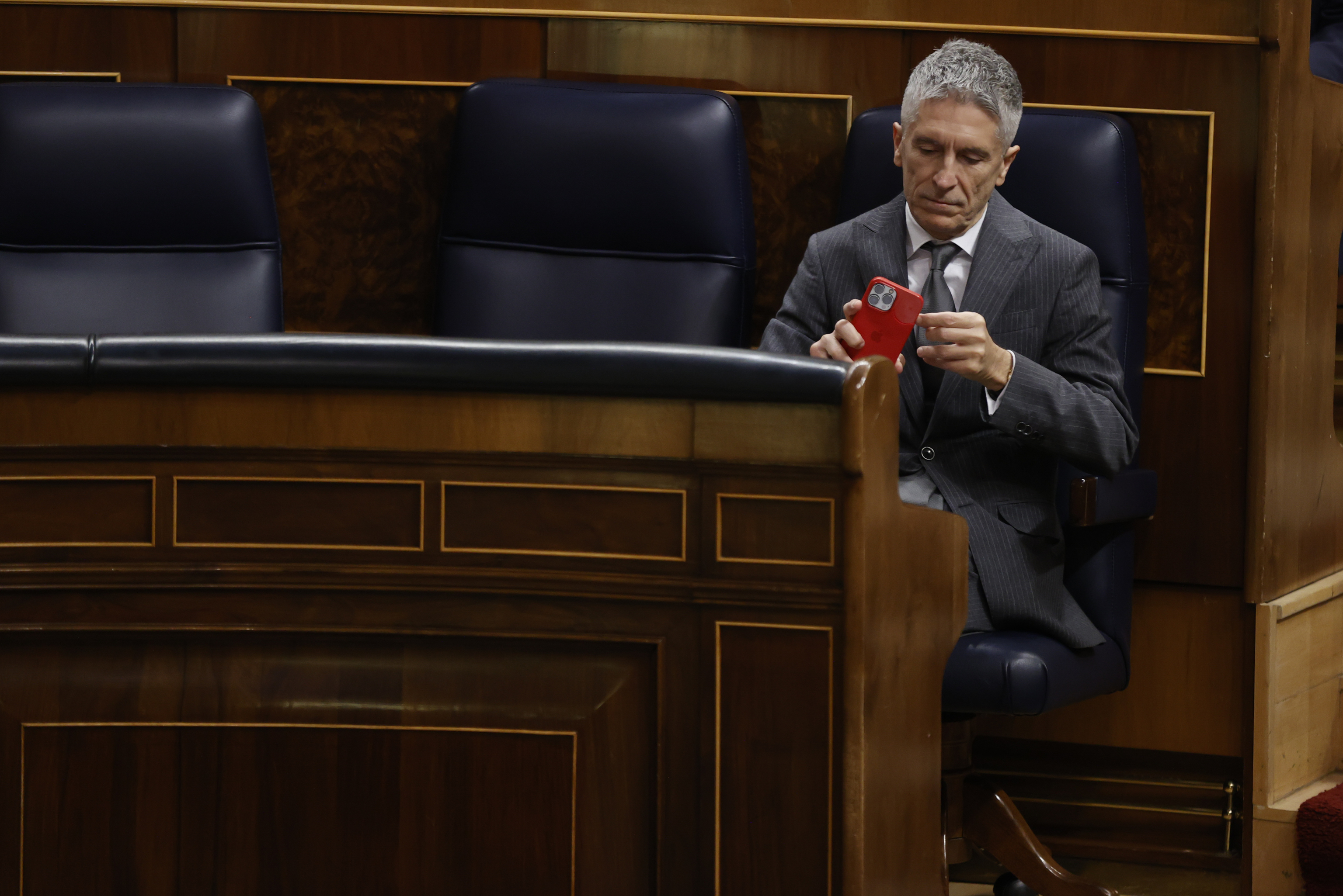 Fernando Grande-Marlaska, este mircoles, en la sesin de control al Gobierno.