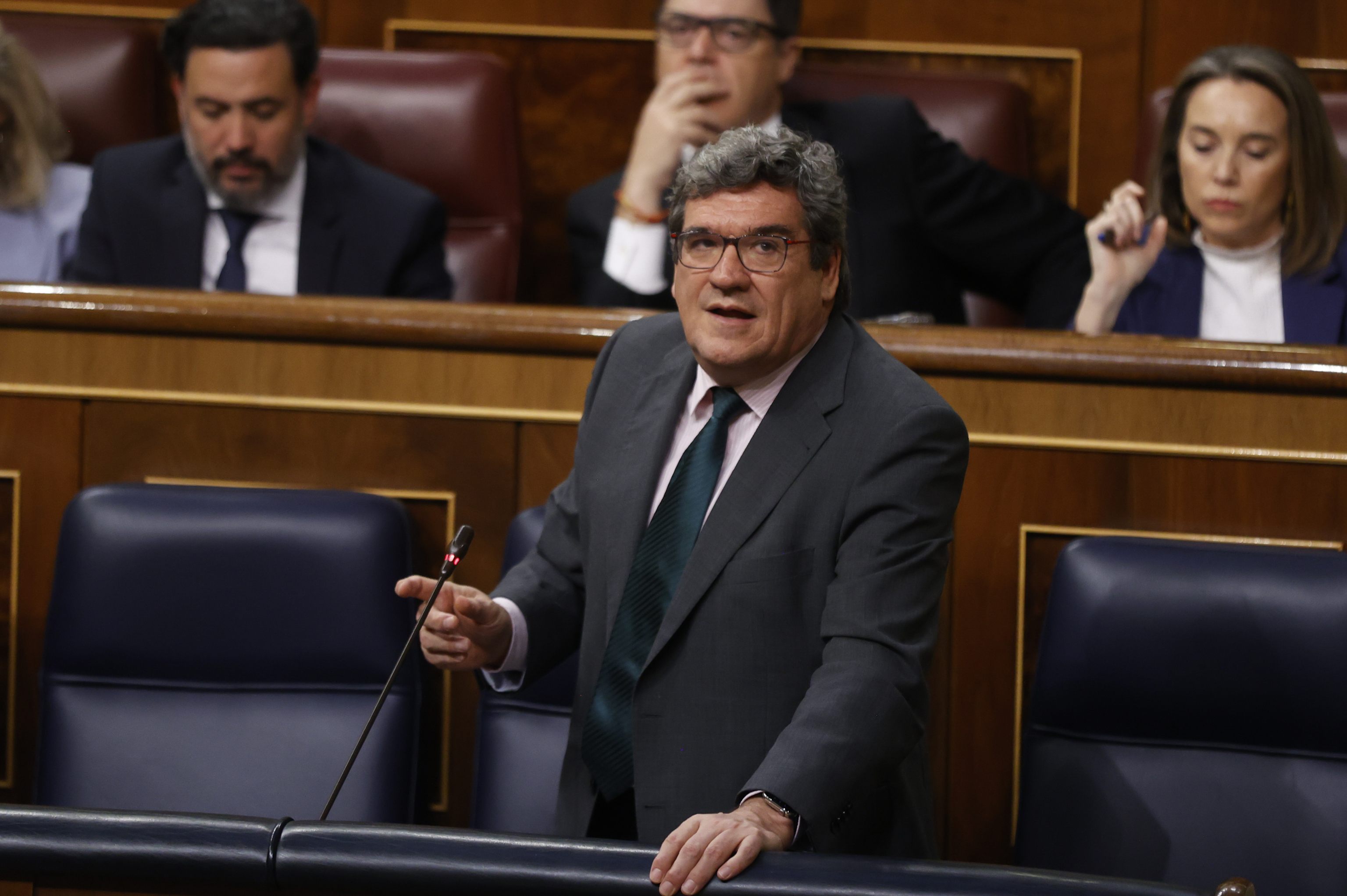 El ministro de Seguridad, Social, José Luis Escrivá, este jueves en el Congreso de los Diputados