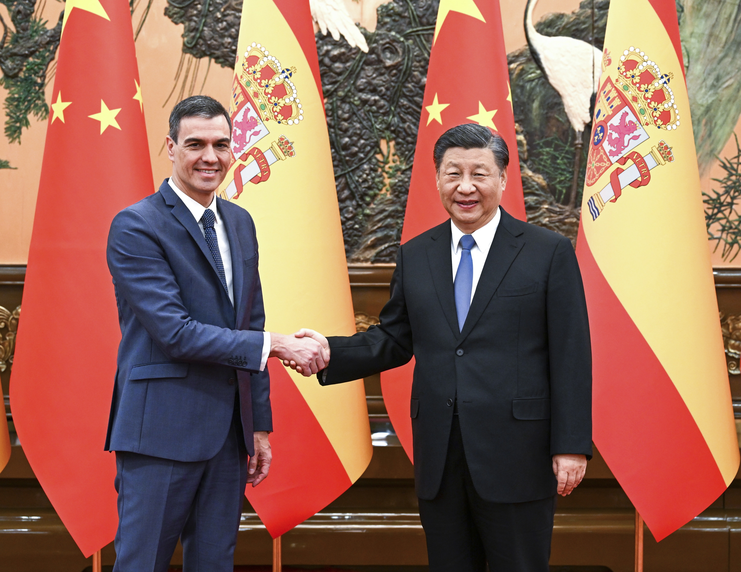 Pedro Snchez, junto al presidente chino Xi Jinping.