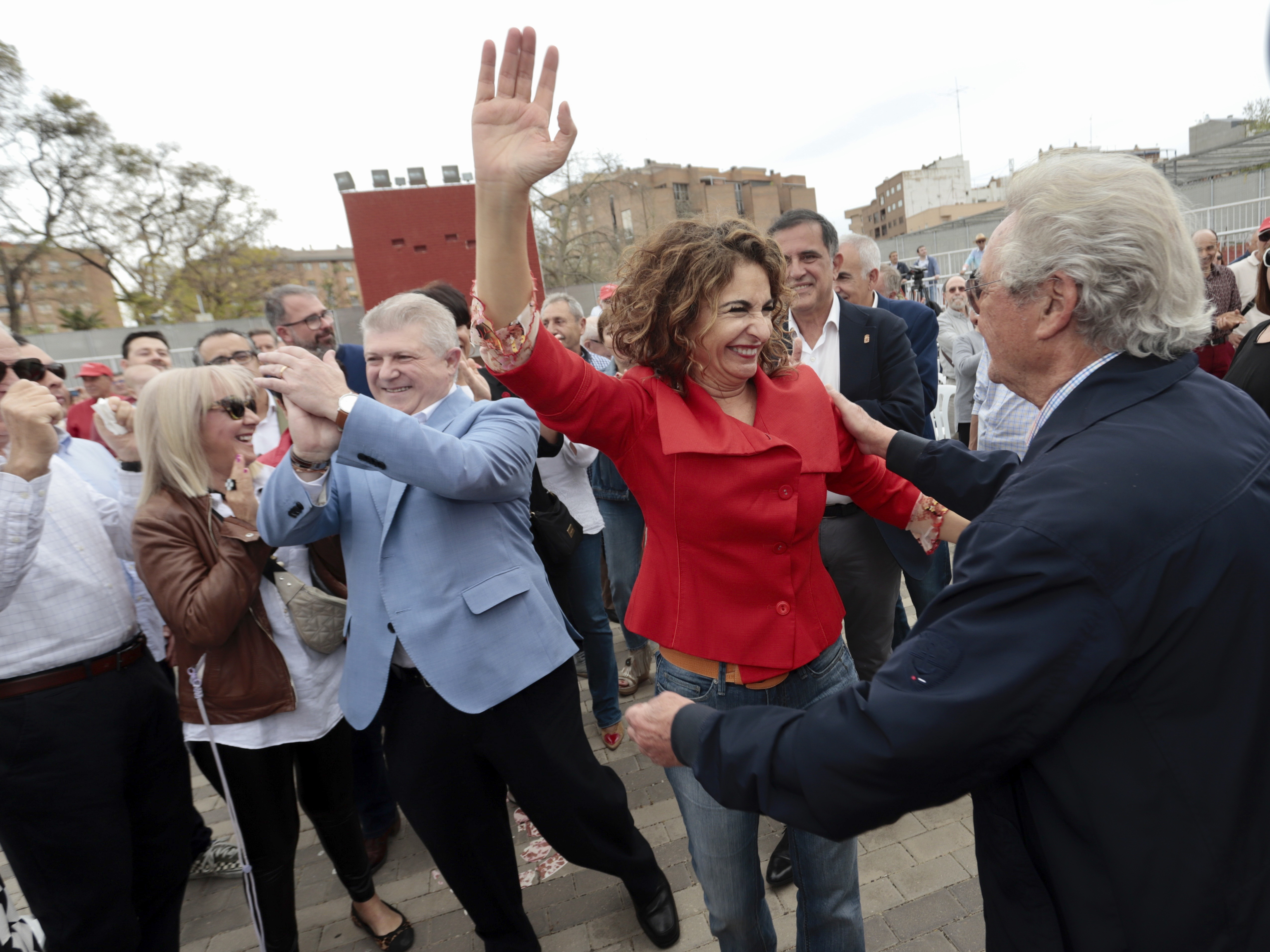 María Jesús Montero, este sábado, en un acto electoral en Murcia.