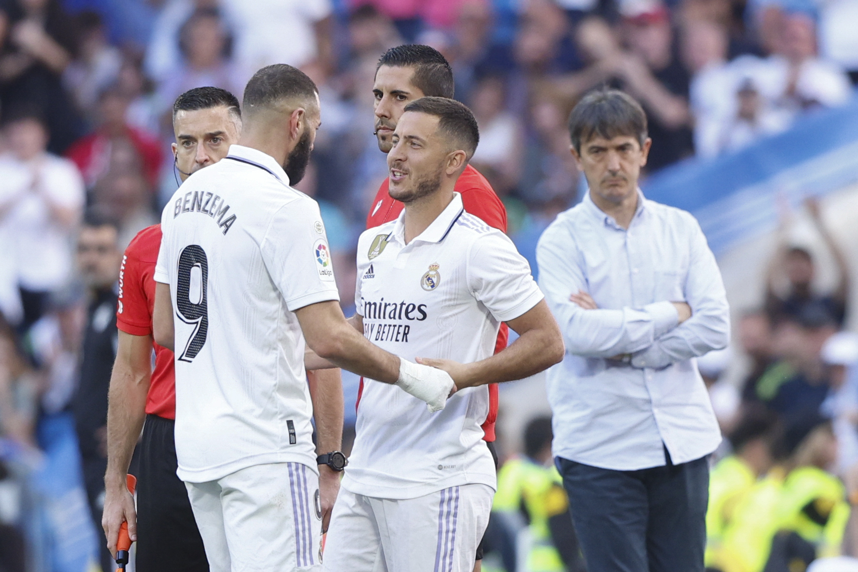 Benzema y Hazard, ante el Valladolid.