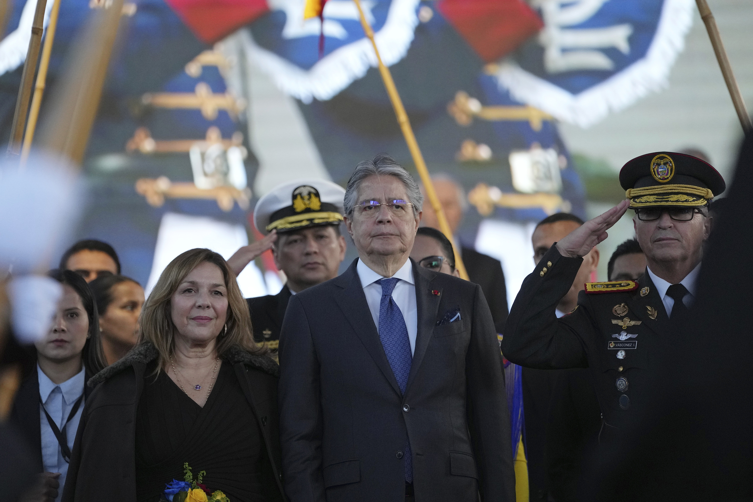 El presidente de Ecuador, Guillermo Lasso, y su esposa, María de Lourdes Alcívar.