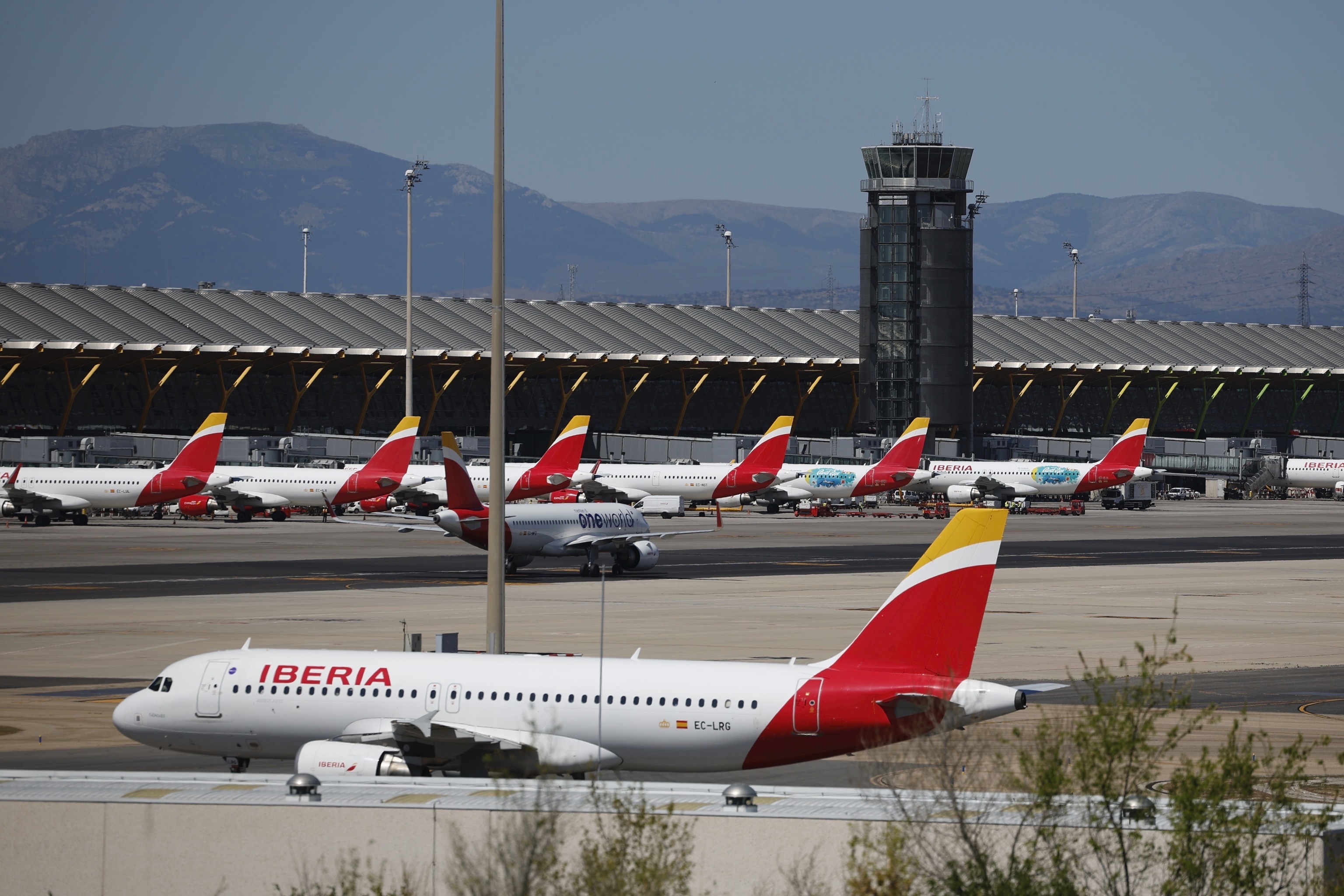 Aviones en el aeropuerto Adolfo Suarez Madrid Barajas.