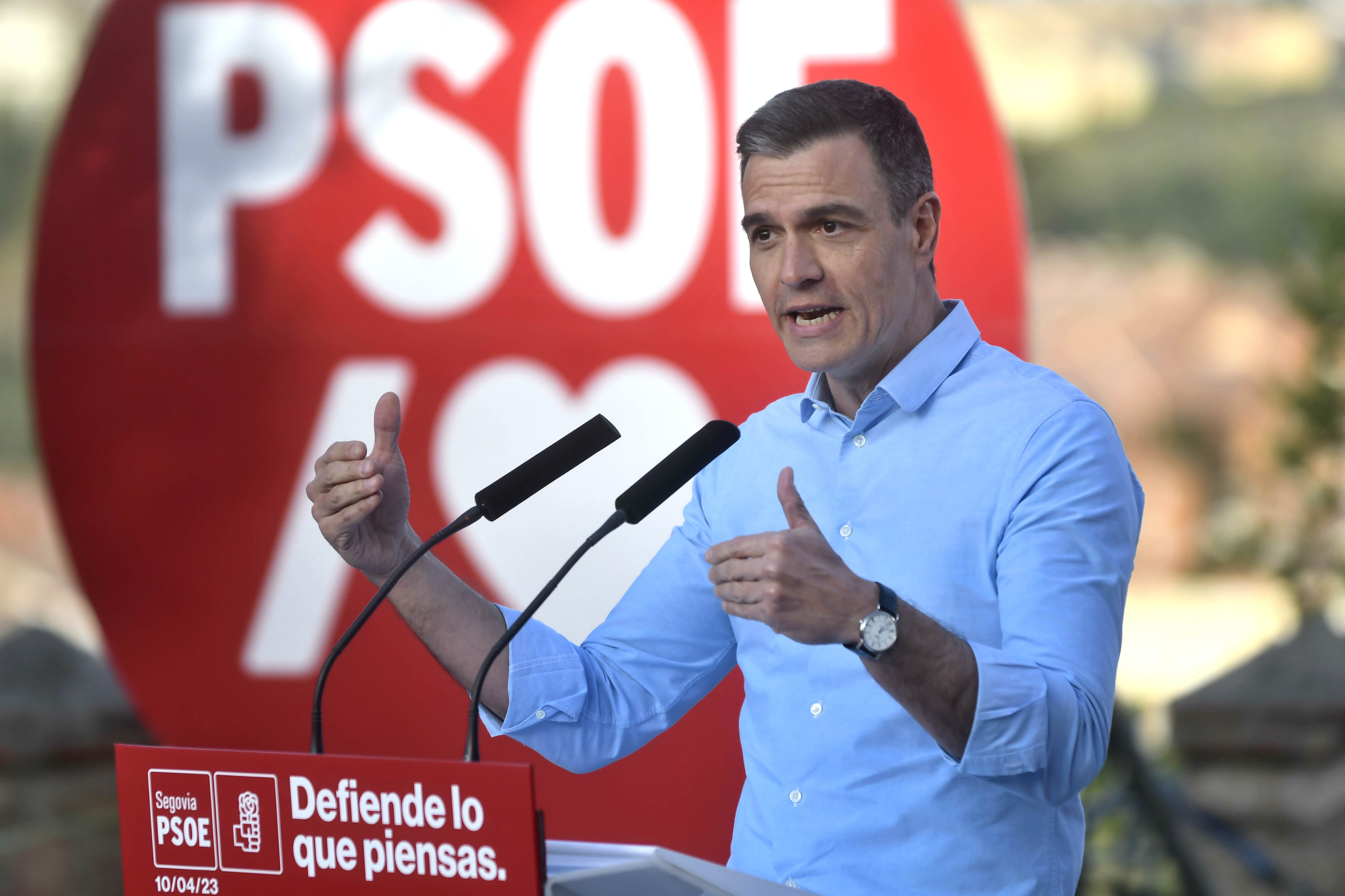 Pedro Snchez, el lunes, en un acto del PSOE en Segovia.