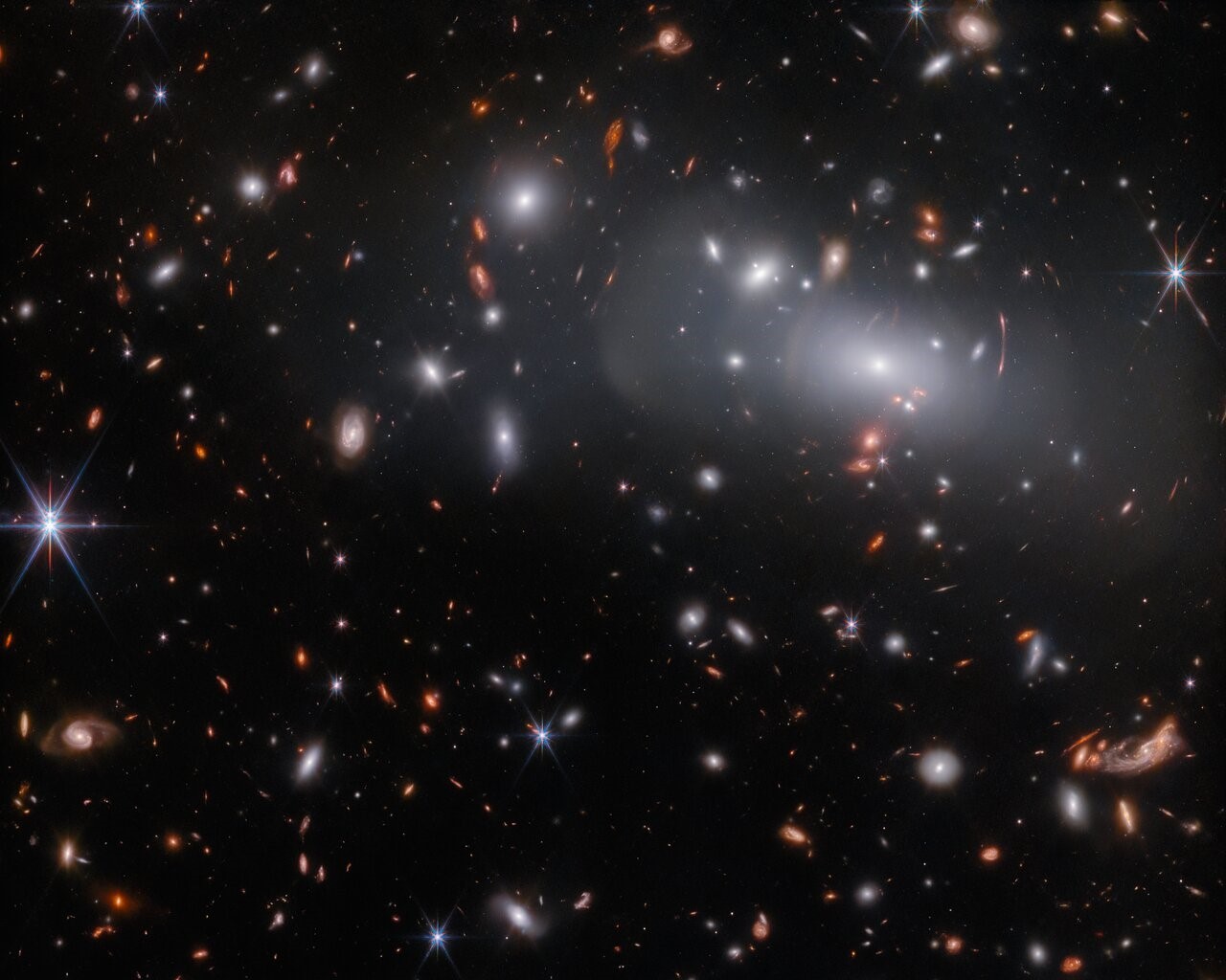Panormica del cmulo de galaxias RX J2129