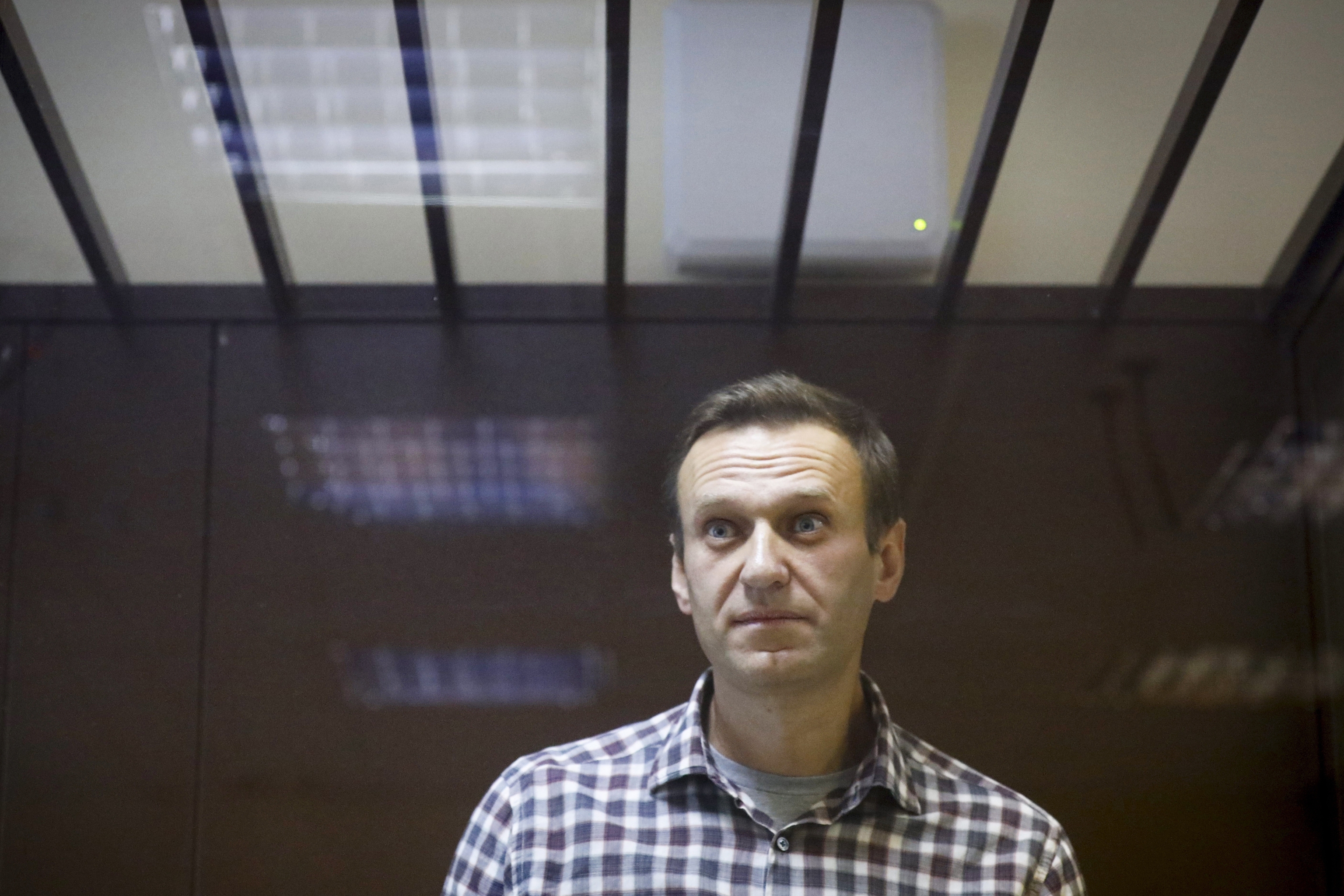El opositor ruso Alexei Navalny, en un tribunal de Moscú, en febrero de 2021.