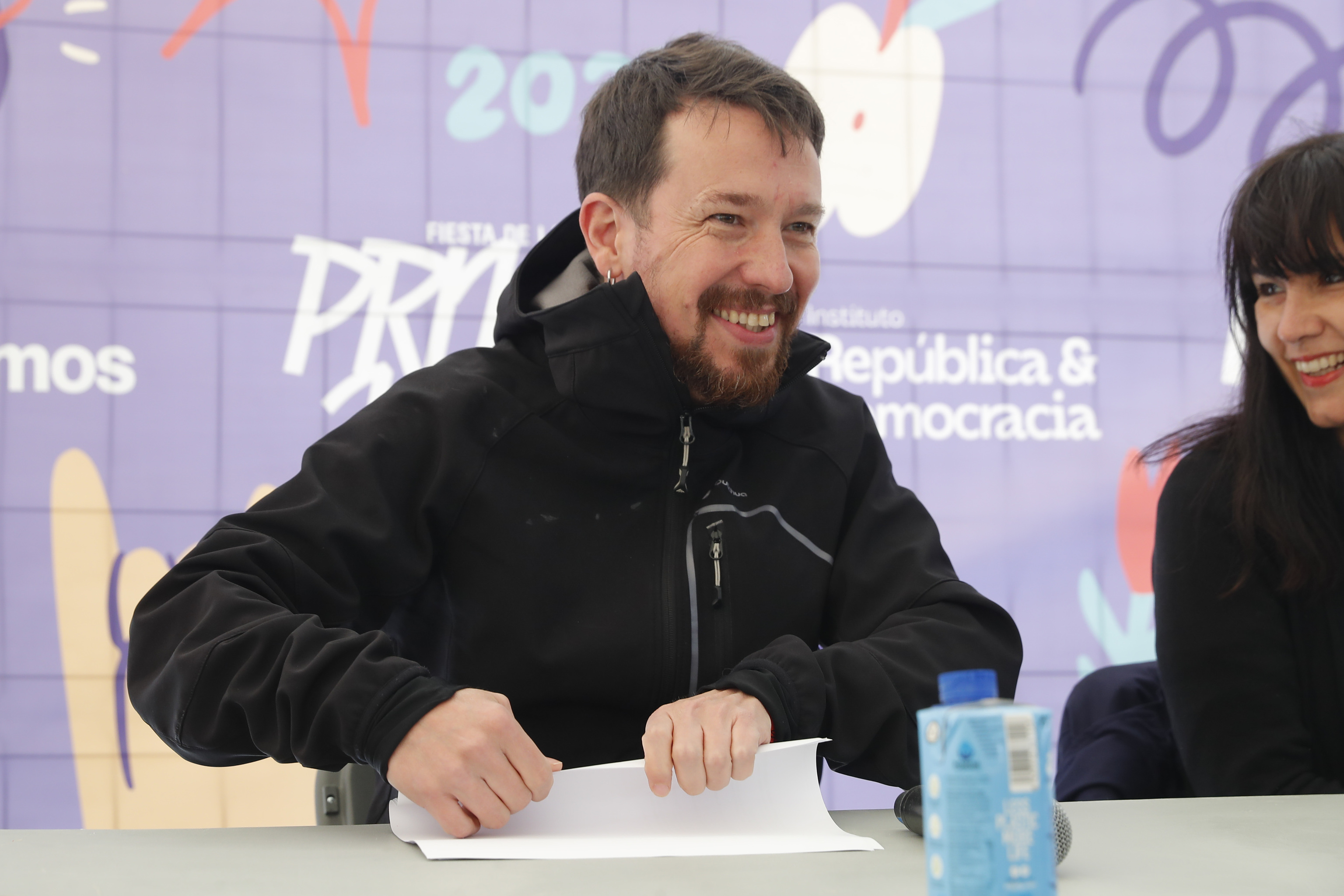 El exlder de Podemos, Pablo Iglesias, en la Fiesta de la Primavera de Podemos.