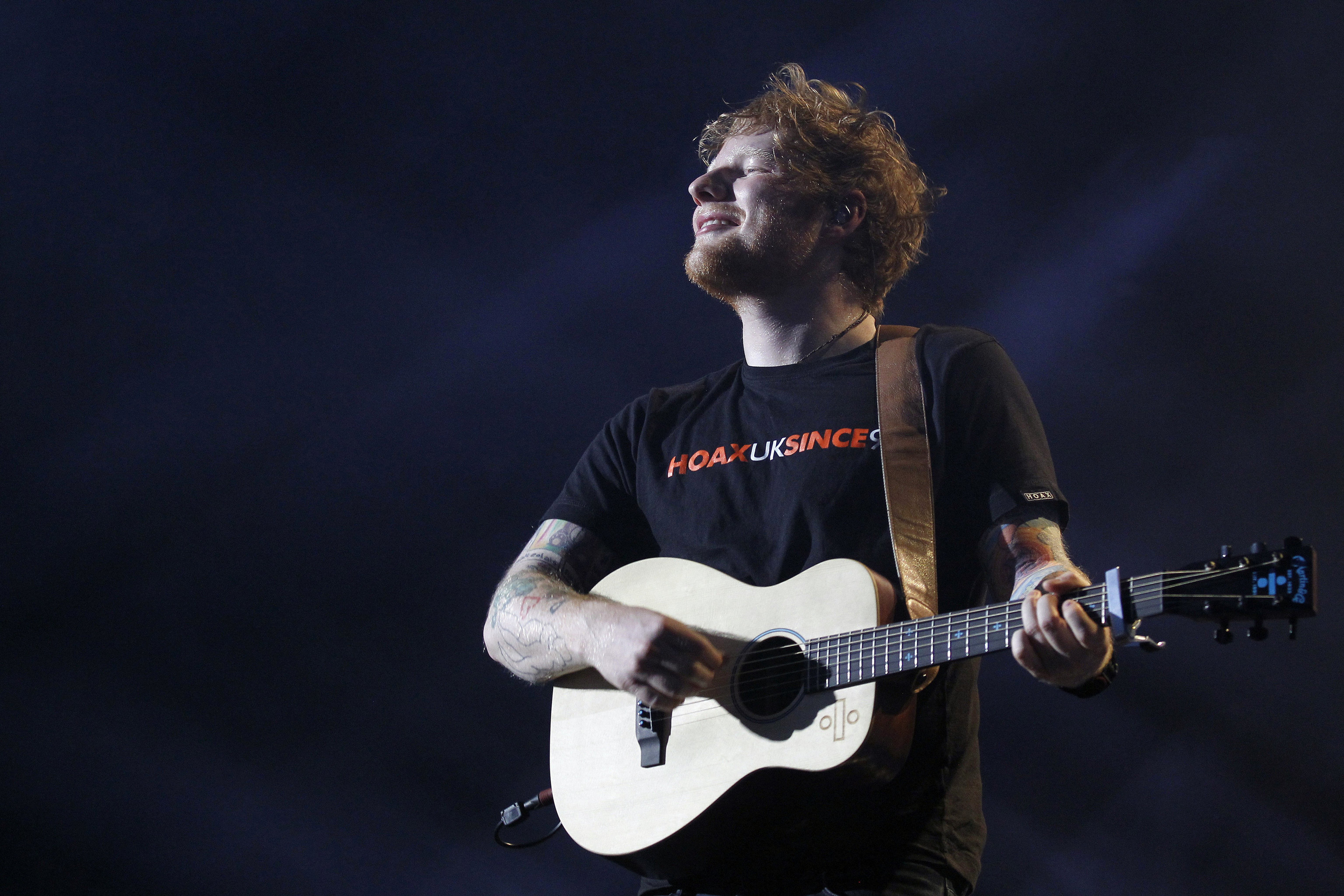El cantautor Ed Sheeran en un concierto en Madrid en 2017.