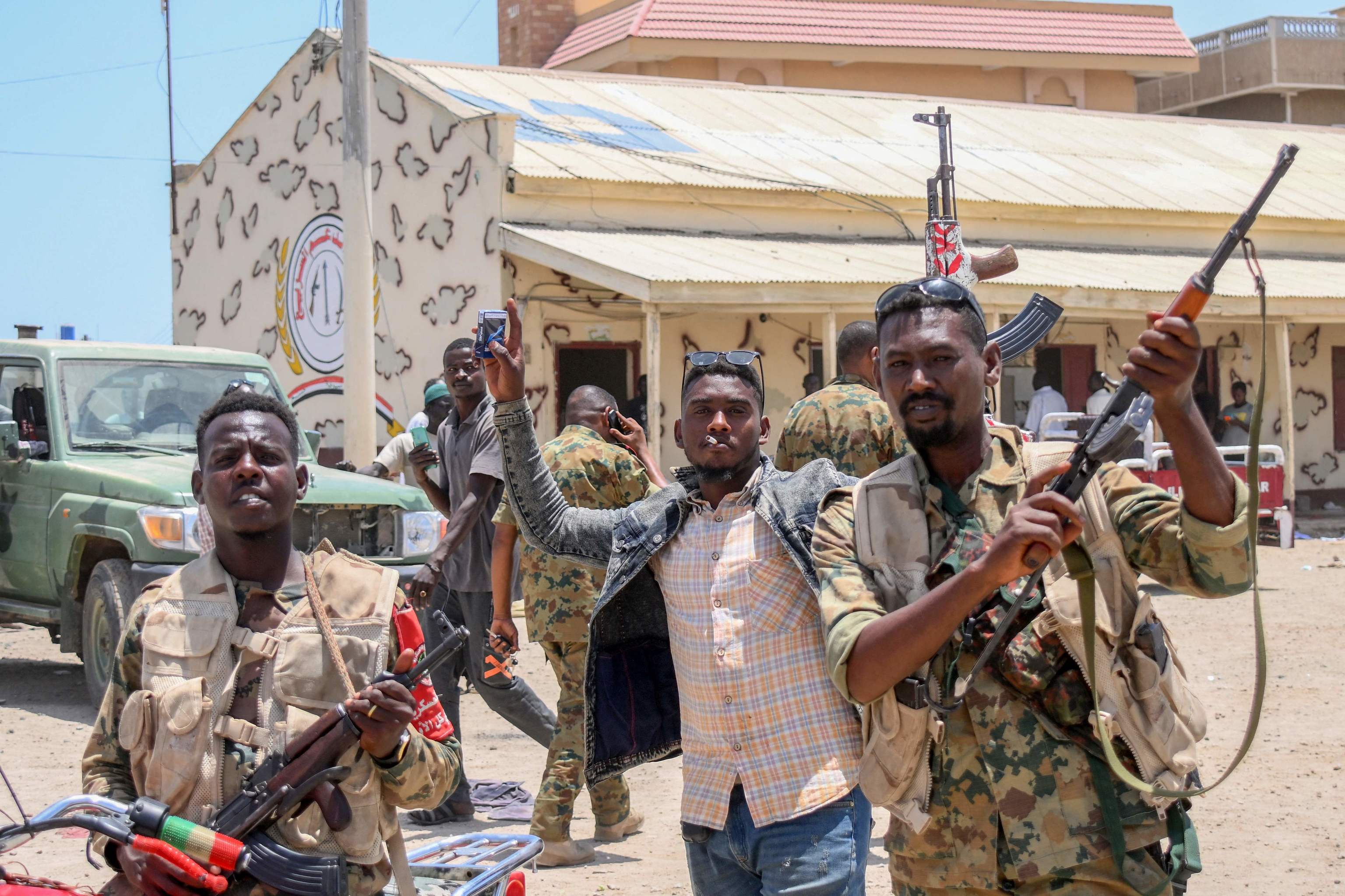 Soldados del ejército sudanés, este domingo.