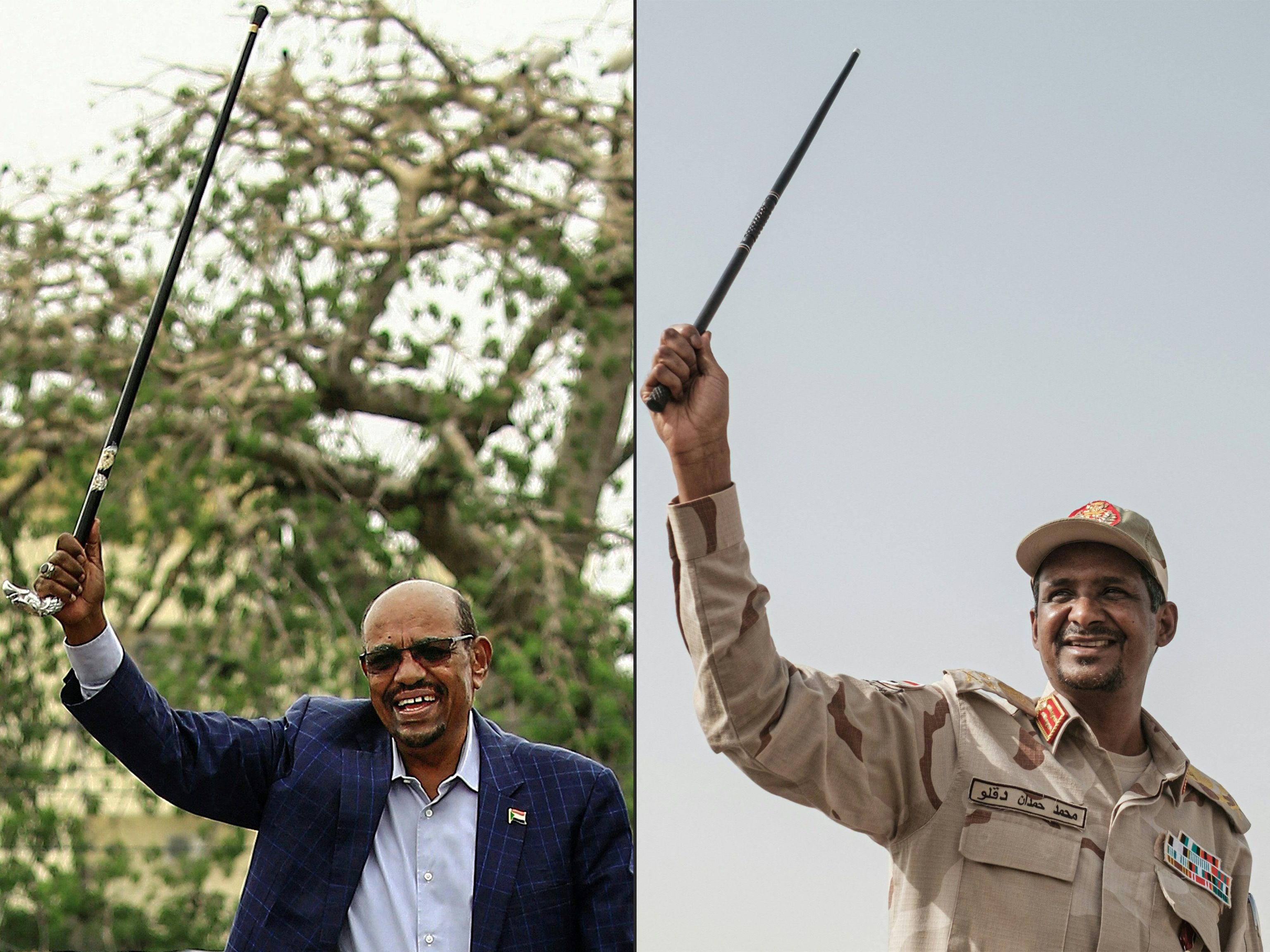 A la izquierda, Omar al Bashir. A la derecha Hamdan Daglo, líder de las RSF.