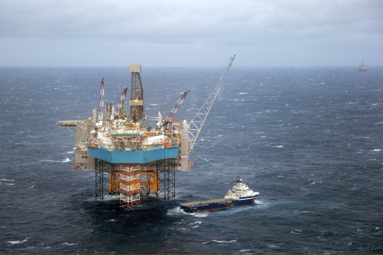 Una plataforma petrolera en el Mar del Norte