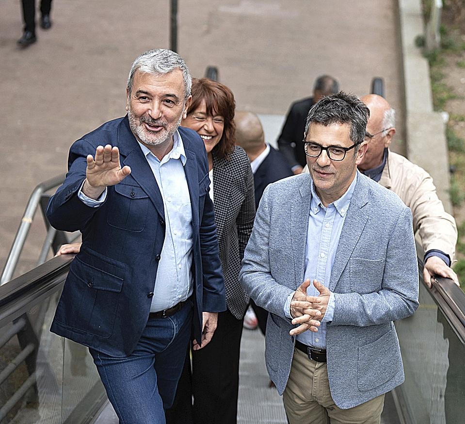 El alcaldable del PSC Jaume Collboni y el ministro Flix Bolaos.