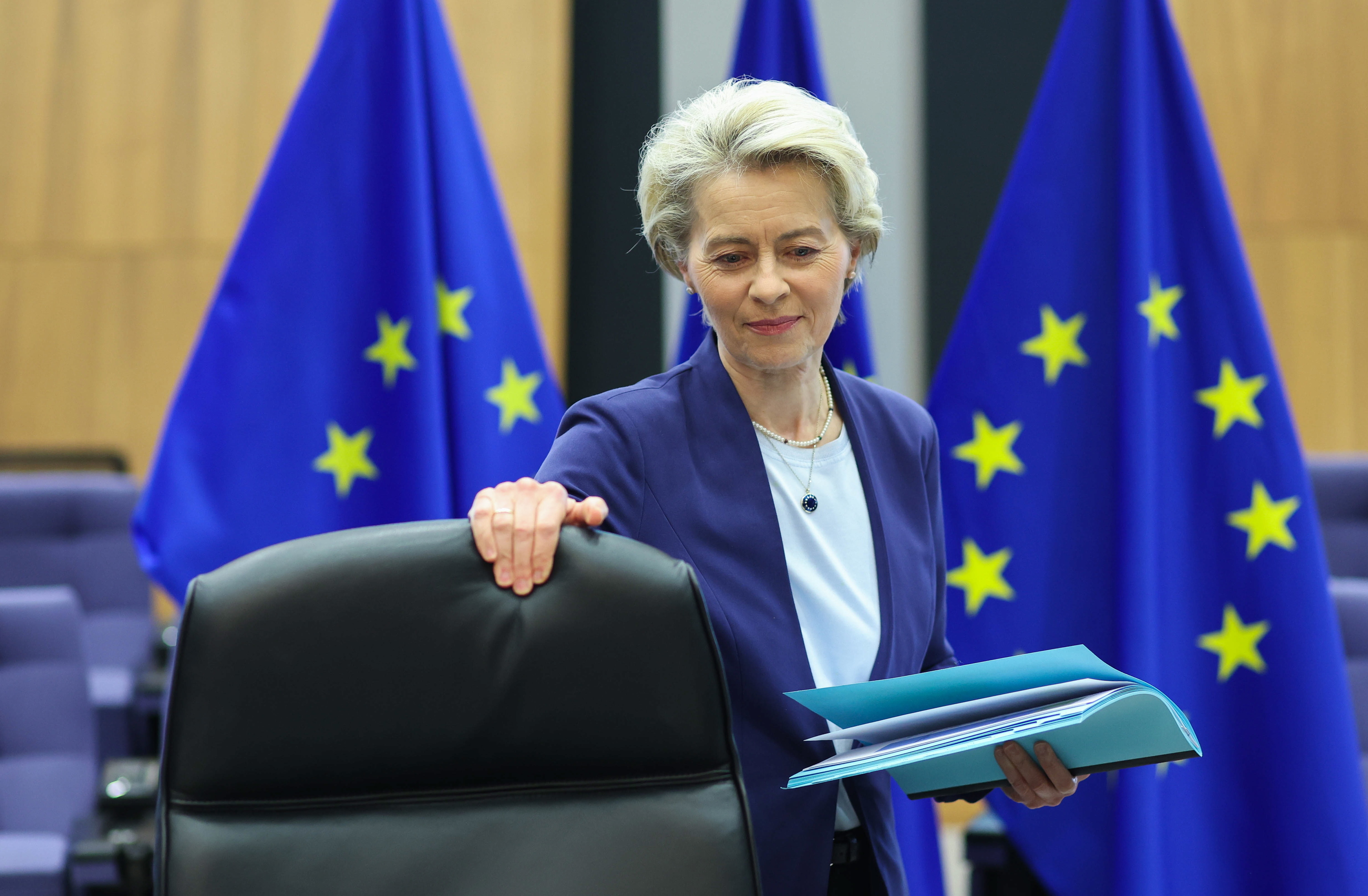 Ursula von der Leyen, presidenta de la Comisin Europea, en una reunin en Bruselas.