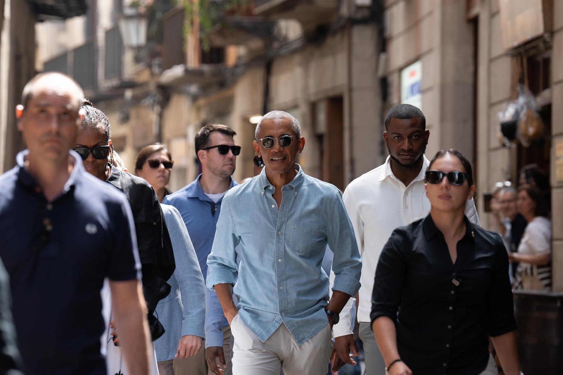 El ex presidente de Estados Unidos Barack Obama en Barcelona.
