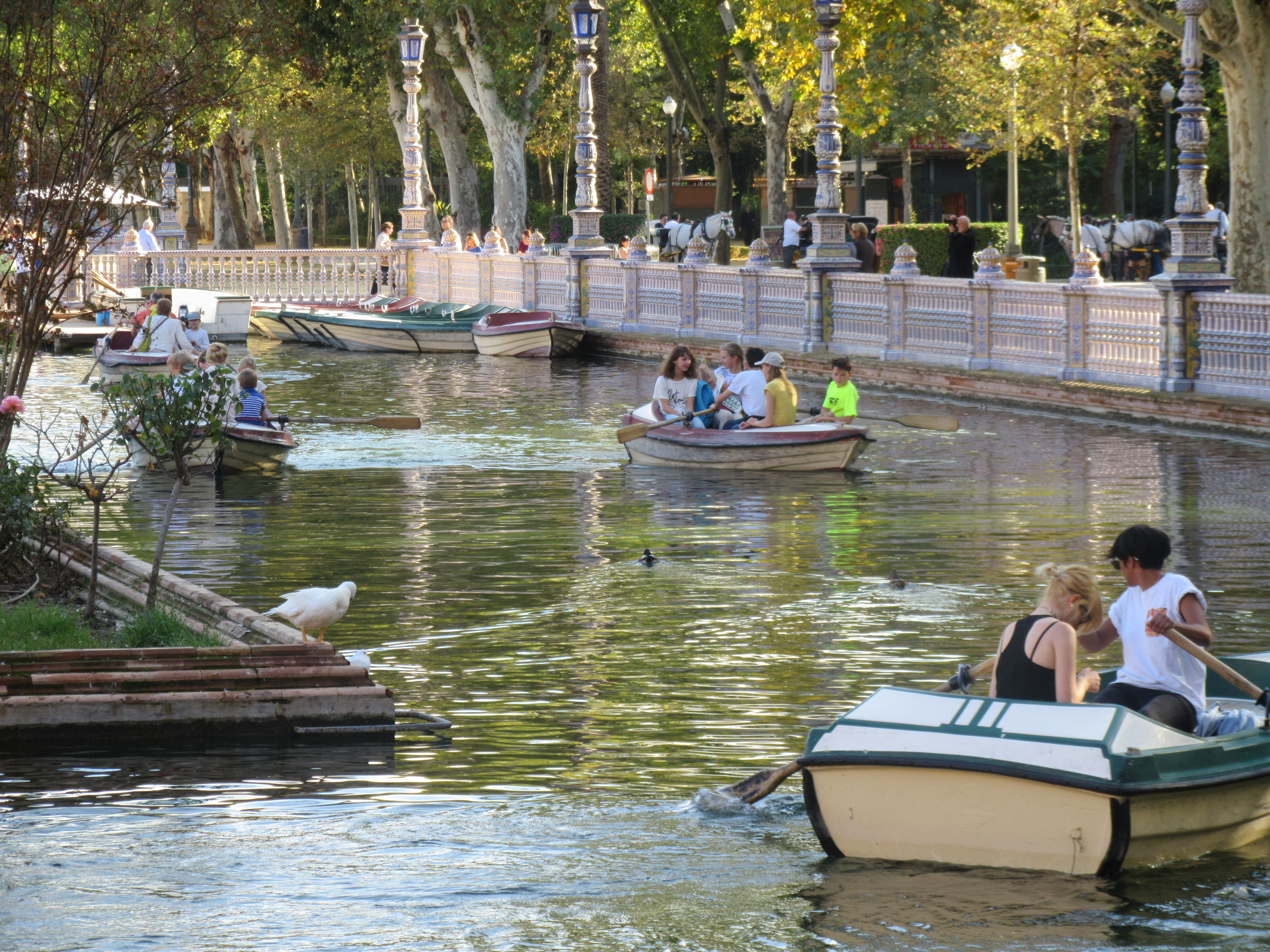 Paseo en barca en la Plaza de España