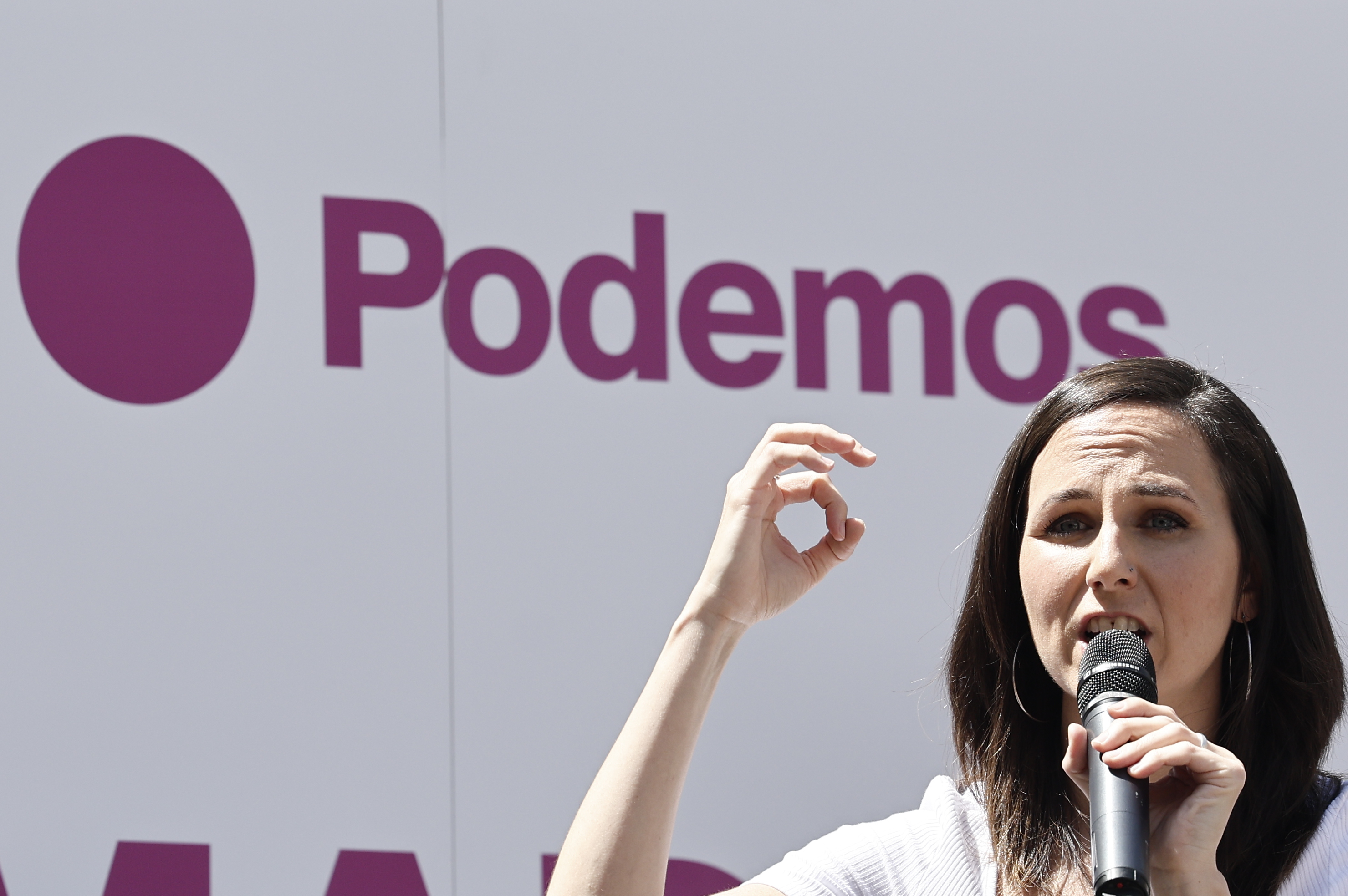 Ione Belarra, secretaria general de Podemos, en un acto.