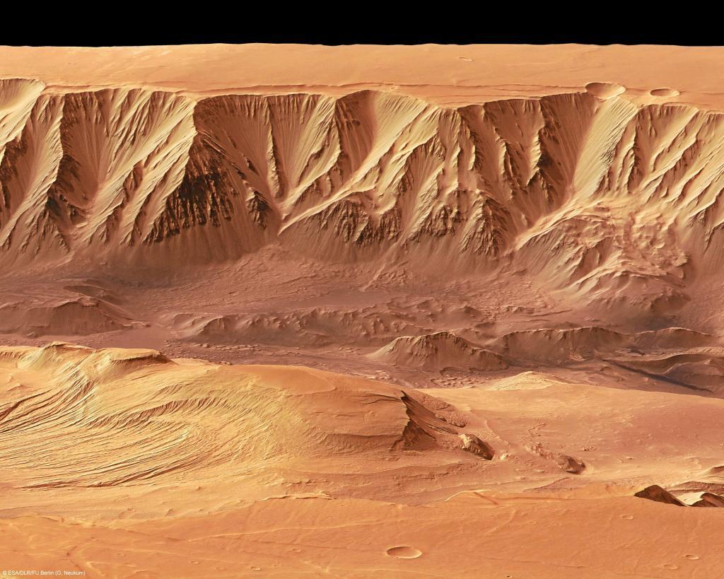 Imagen tomada por la sonda espacial Mars express en el planeta Marte.
