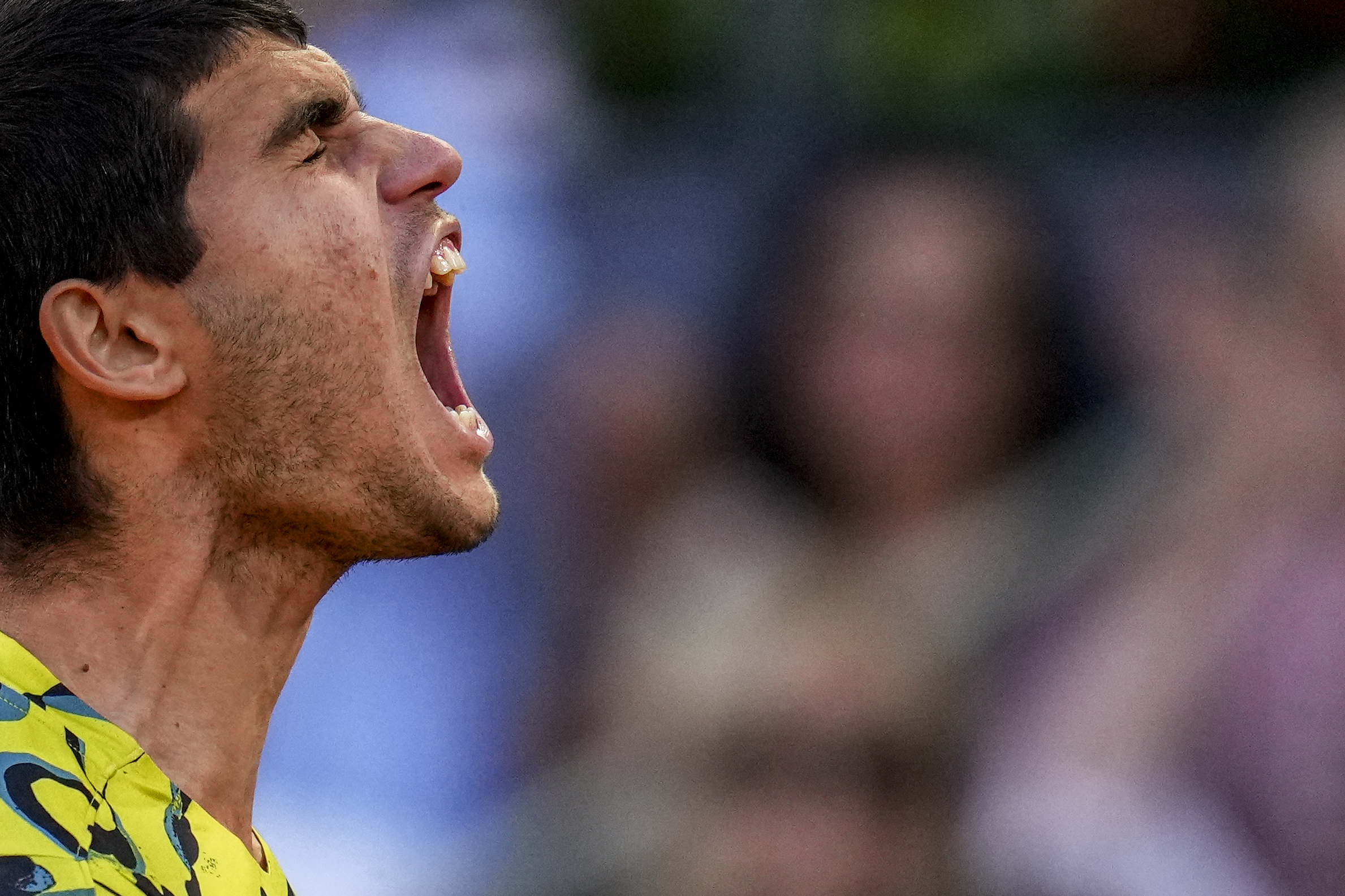 Alcaraz celebra un punto ante Struff.