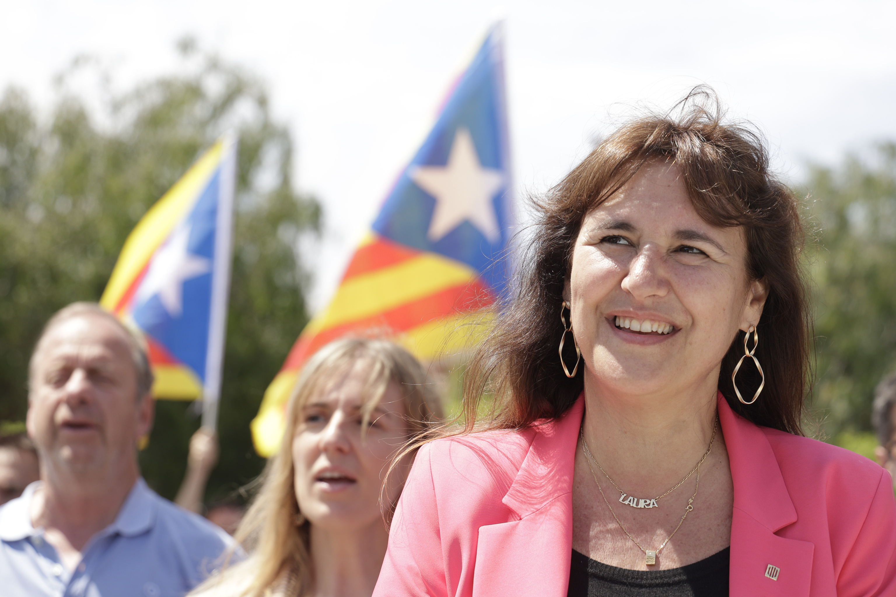 La presidenta de JxCat, Laura Borrs, participa en el acto electoral en Barcelona
