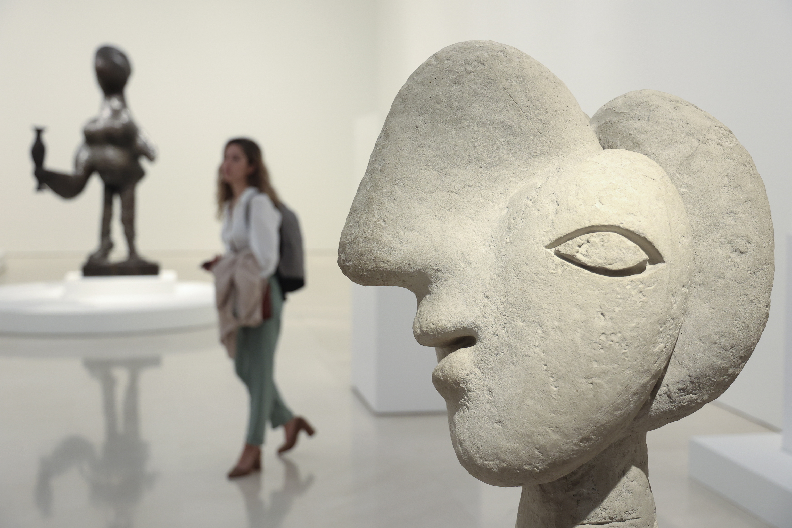 La obra 'Cabeza de mujer', que forma parte de la exposicin que puede contemplarse en el Museo Picasso de Mlaga.