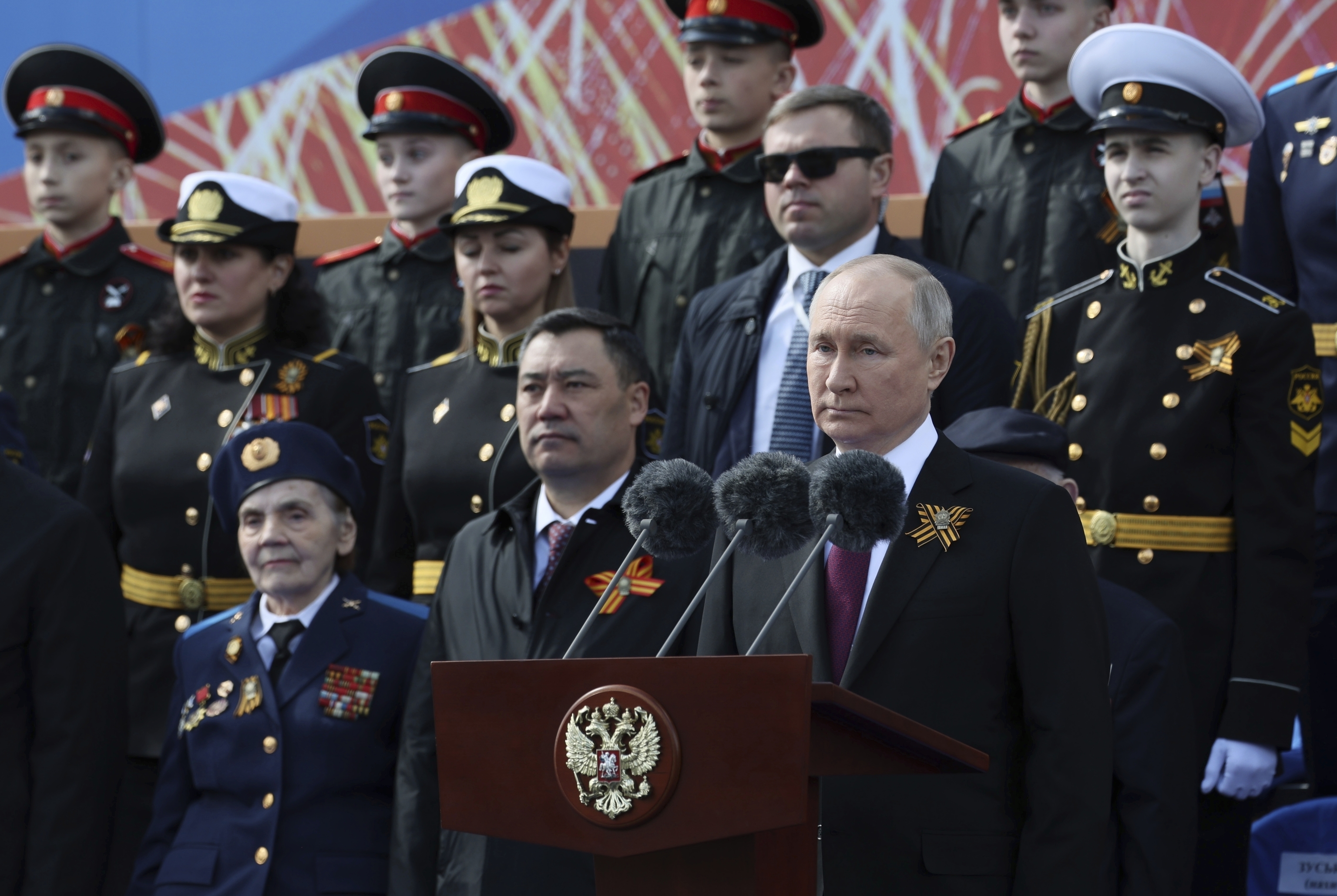 El presidente de Rusia Vladmir Putin, antes de su discurso institucional, durante el Da de la Victoria de 2022.