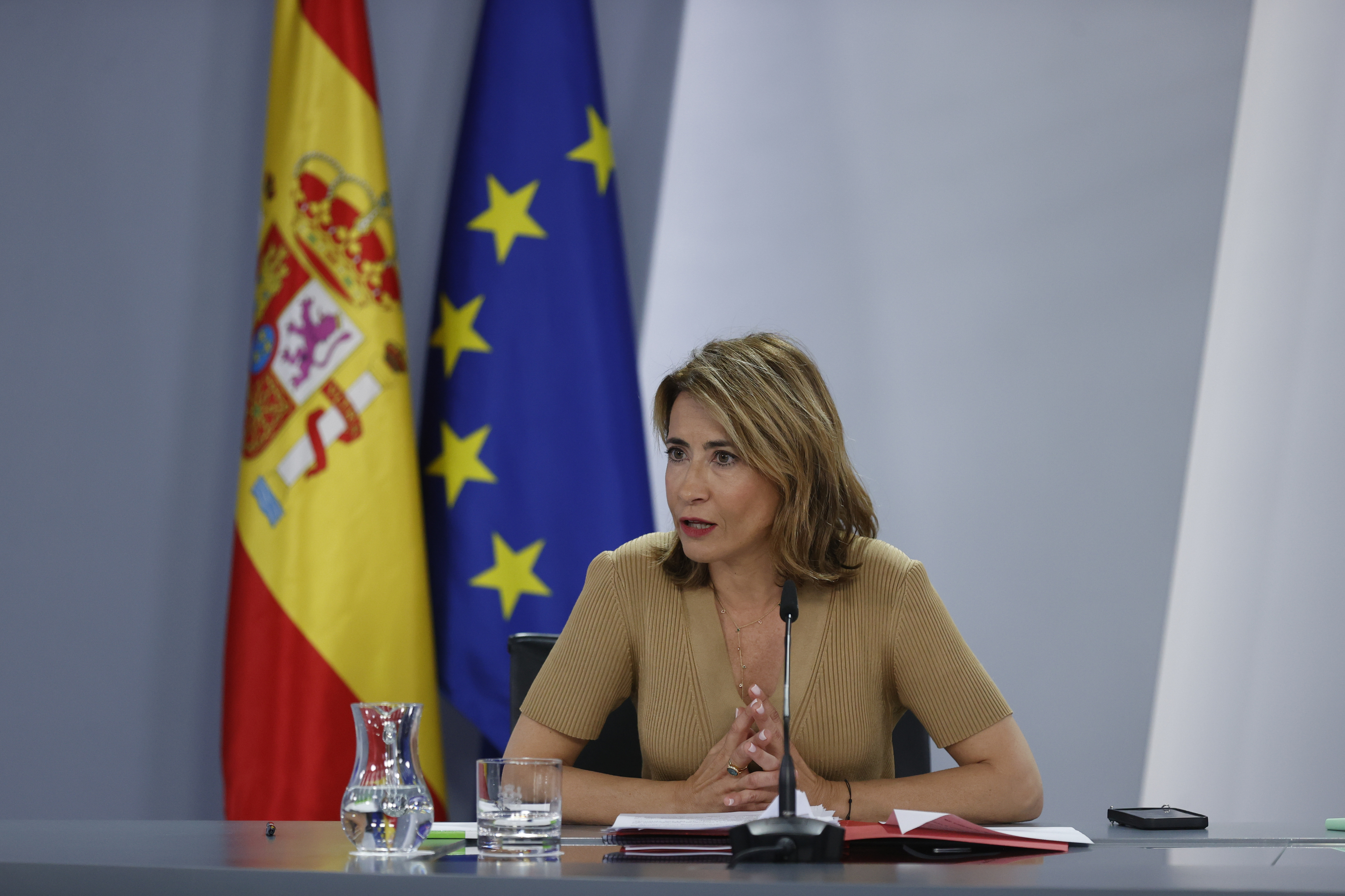 La ministra de Transportes, Raquel Sánchez, ayer en Moncloa