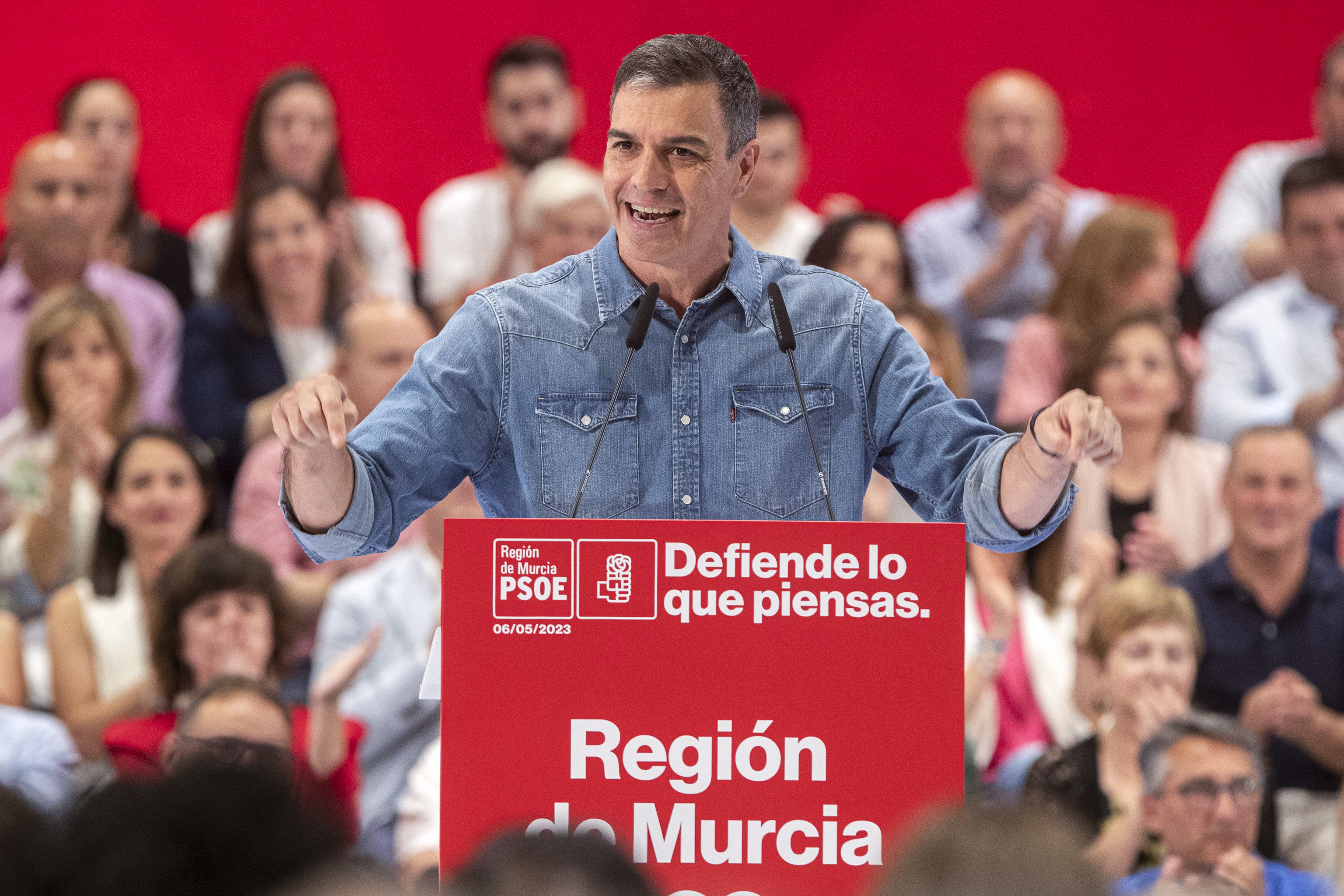 El presidente del Gobierno, Pedro Snchez, en Murcia.