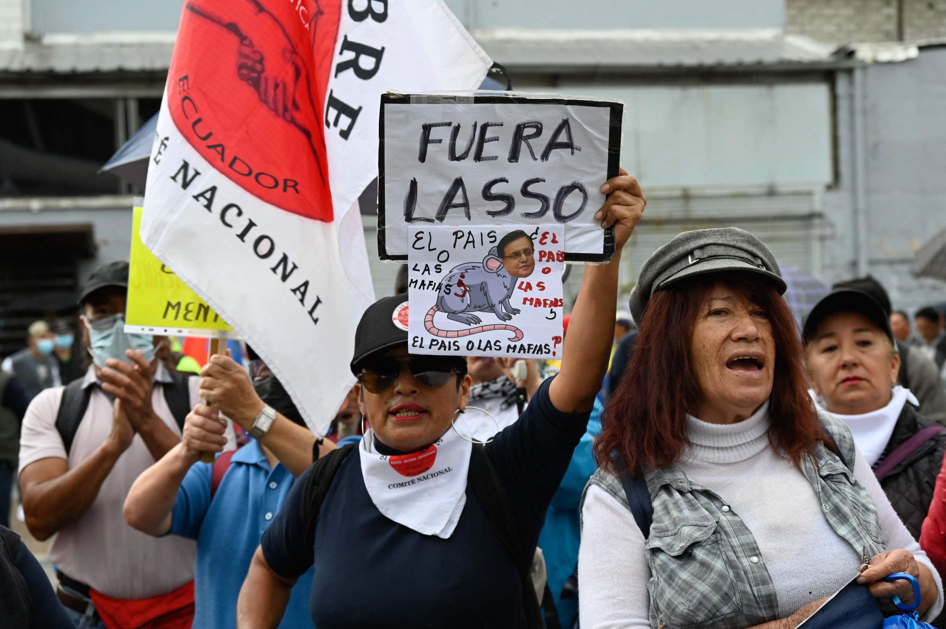 Protesta contra Guillermo Lasso, en Quito.