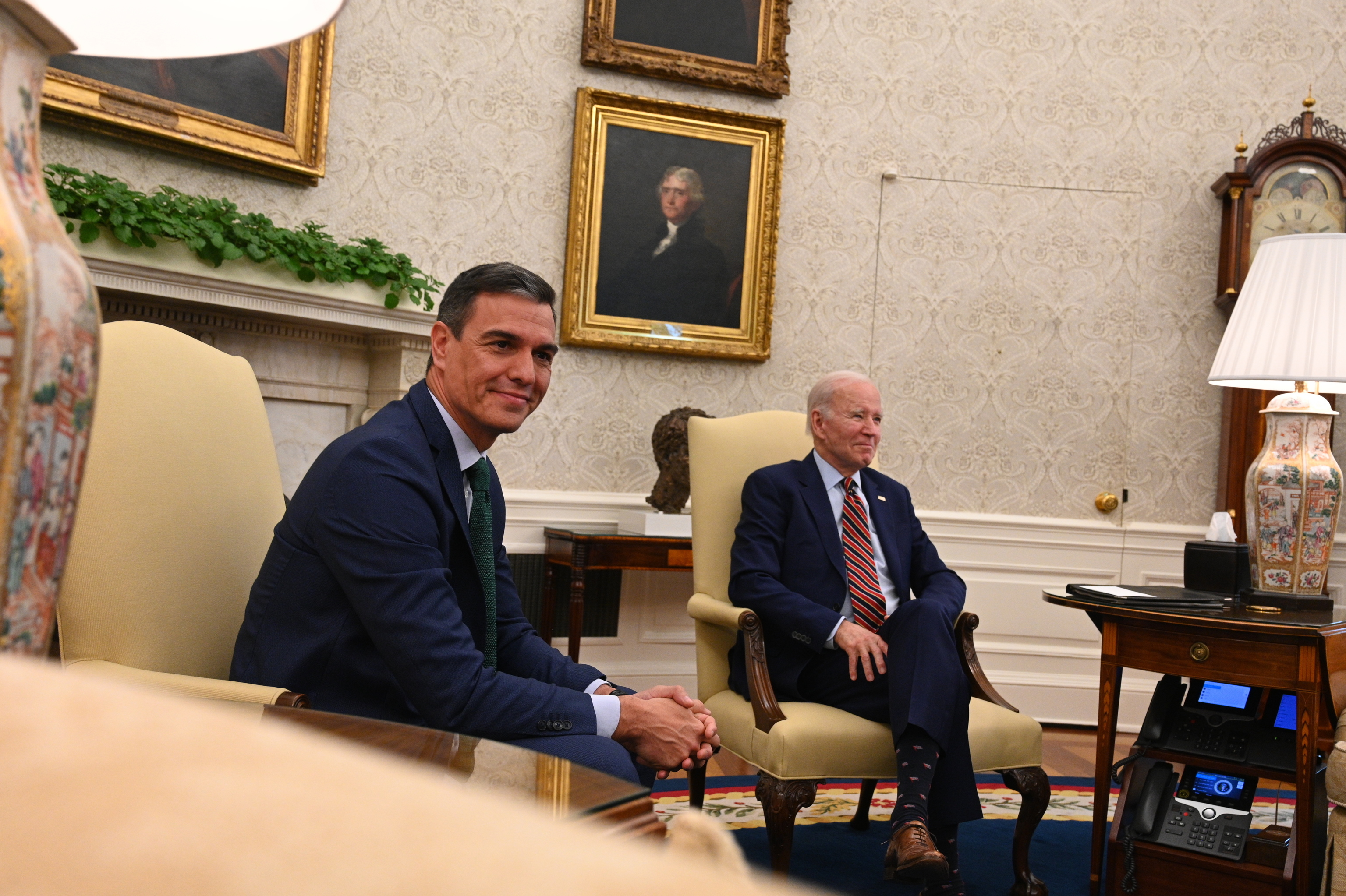 Pedro Sánchez con Joe Biden en la Casa Blanca.