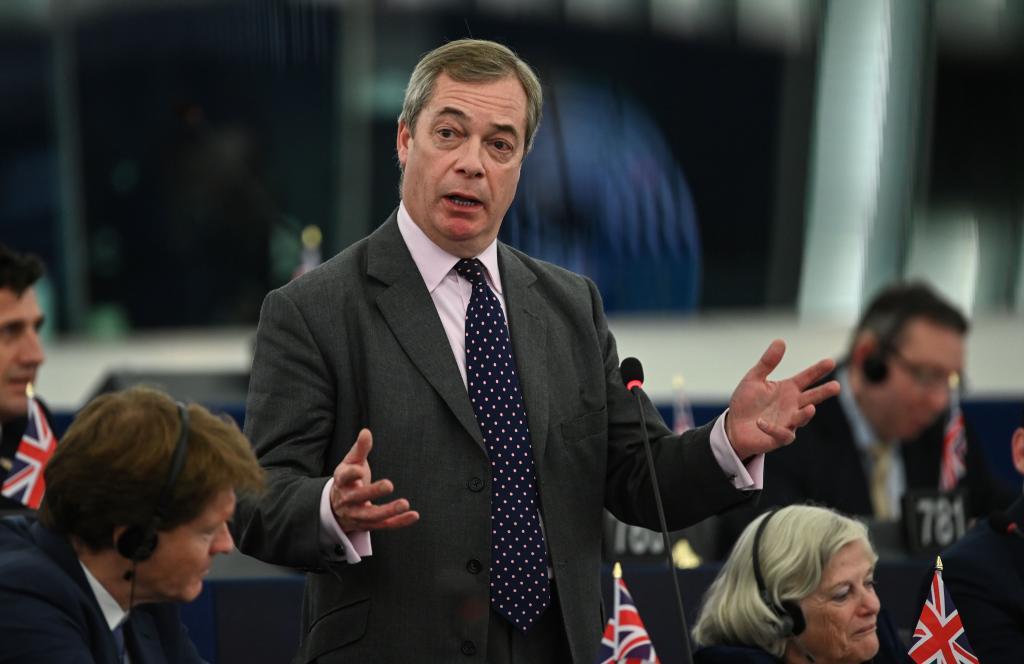 Nigel Farage, en la sede de la Eurocmara en Estrasburgo.