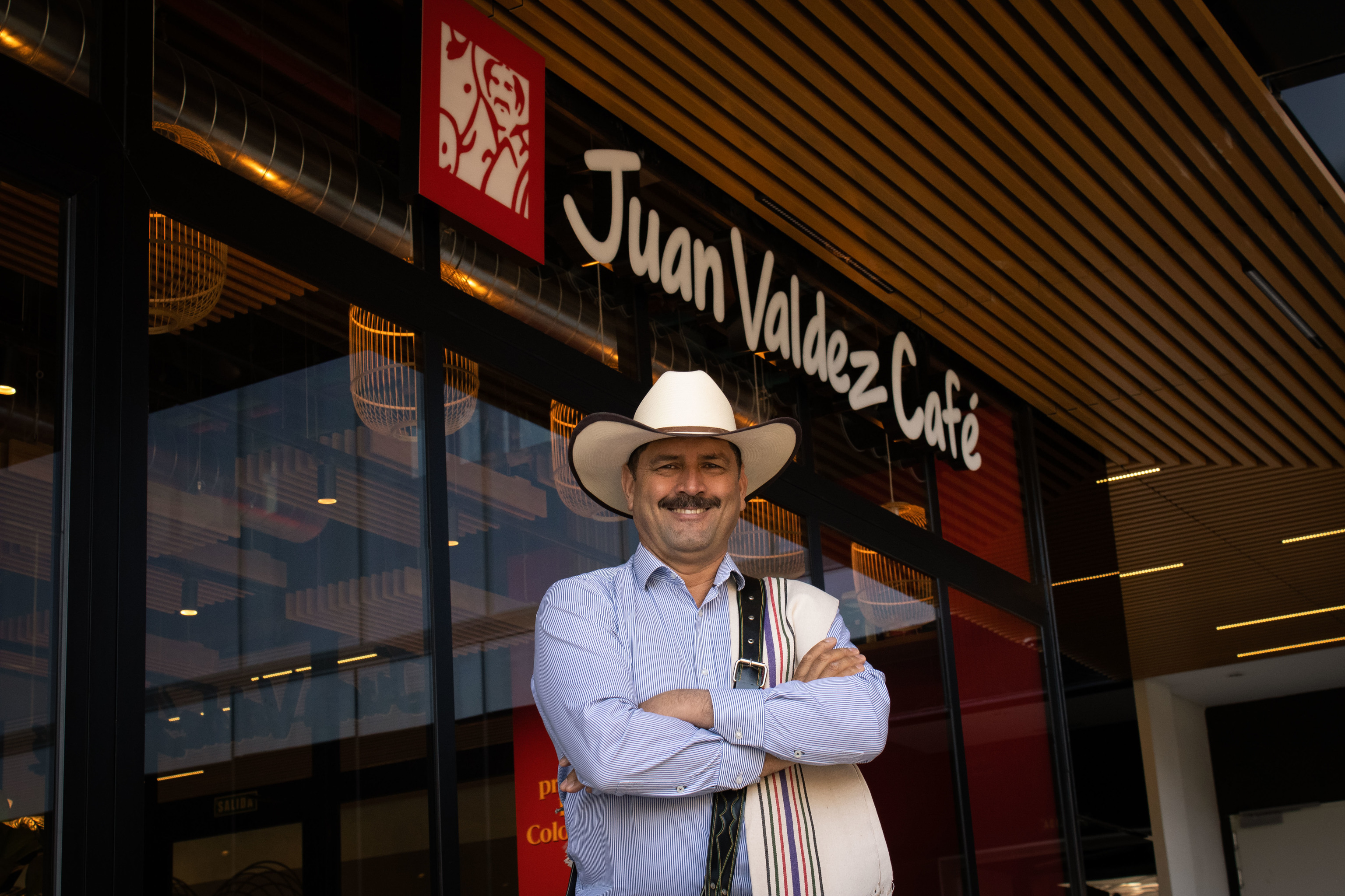 El personaje de Juan Valdez, imagen del café 100% de Colombia.