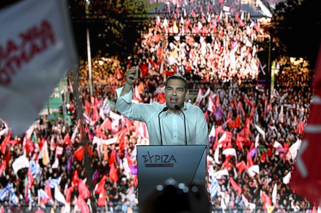 Tsipras, en un mitin de campaa en Atenas, el pasado jueves.