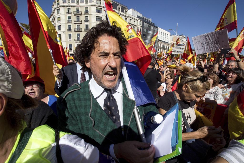 Marichalar en una protesta en Barcelona por el 1-O