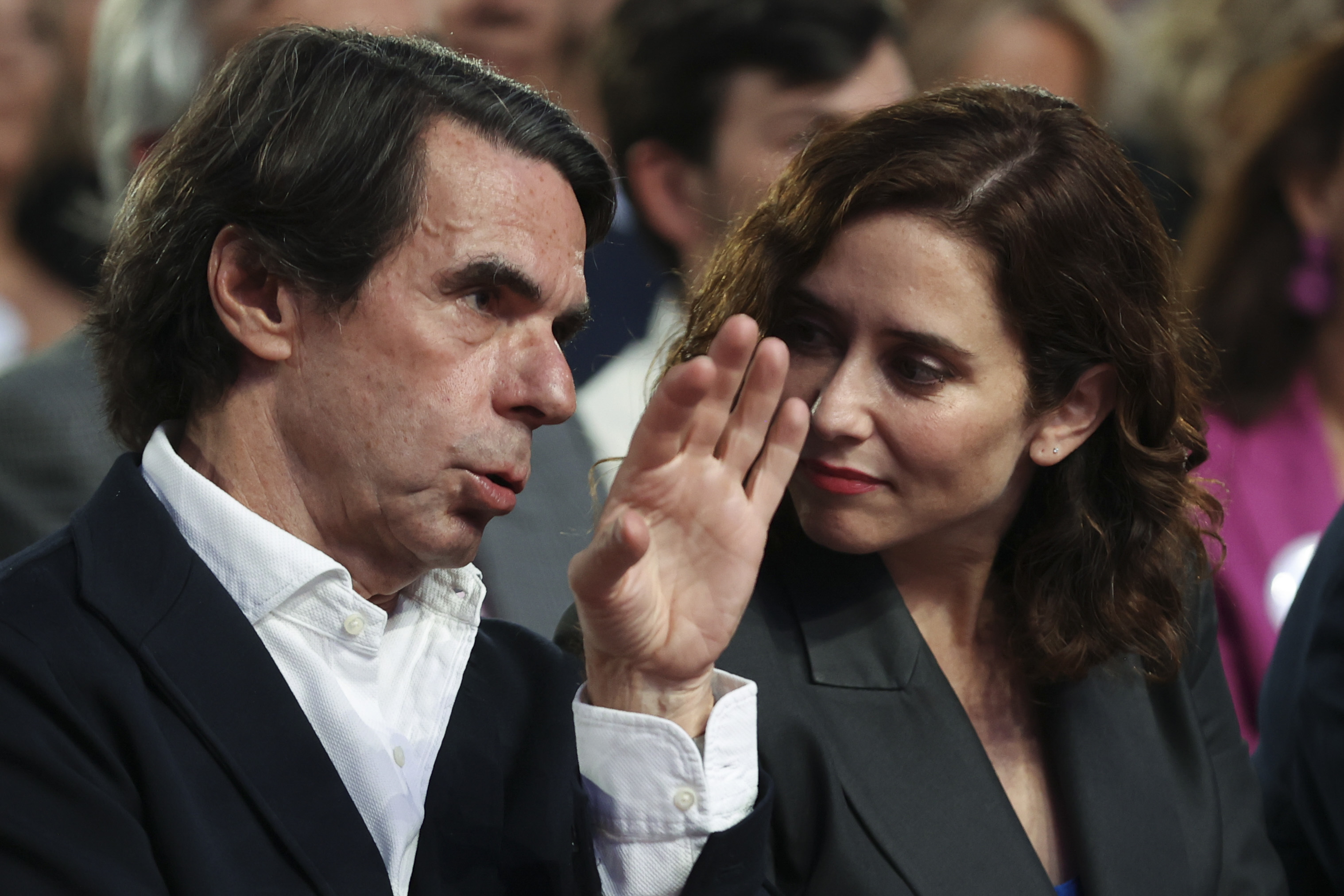 Aznar y Ayuso, en el mitin del PP en Alcobendas