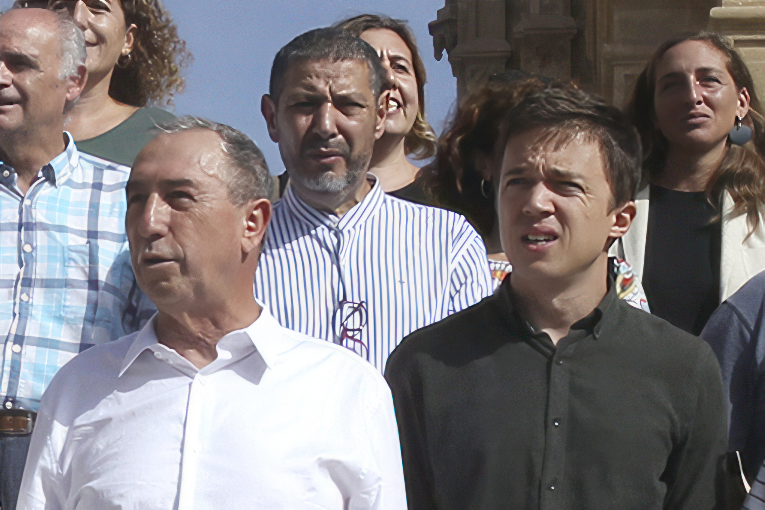 Aberchan, líder «mesiánico» de CpM, junto a Baldoví y Errejón tras cerrar un pacto en 2022