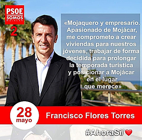 Francisco Bartolomé Flores, en un cartel electoral del PSOE.