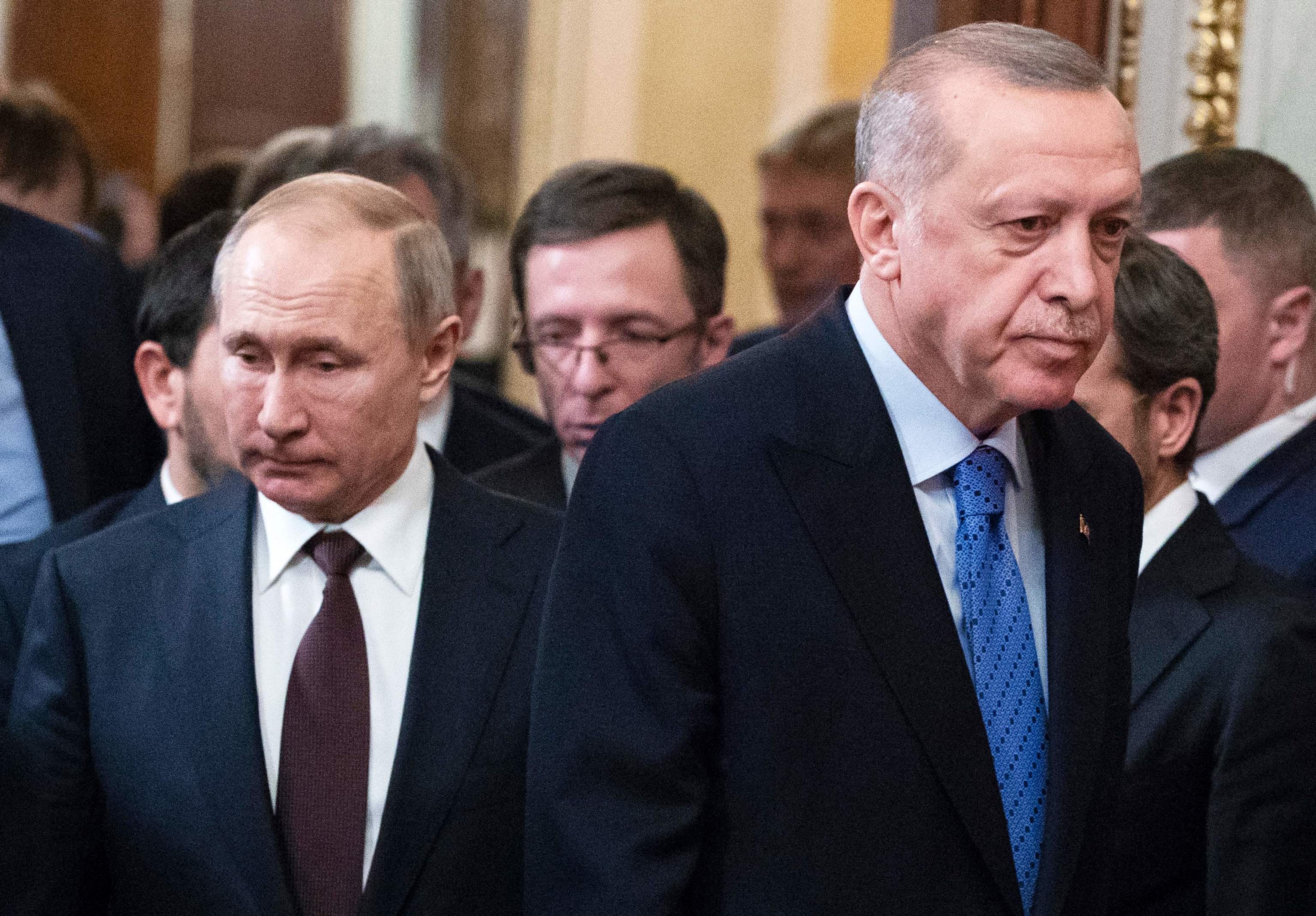 Putin y Erdogan (dcha.) en 2020 en Moscú.