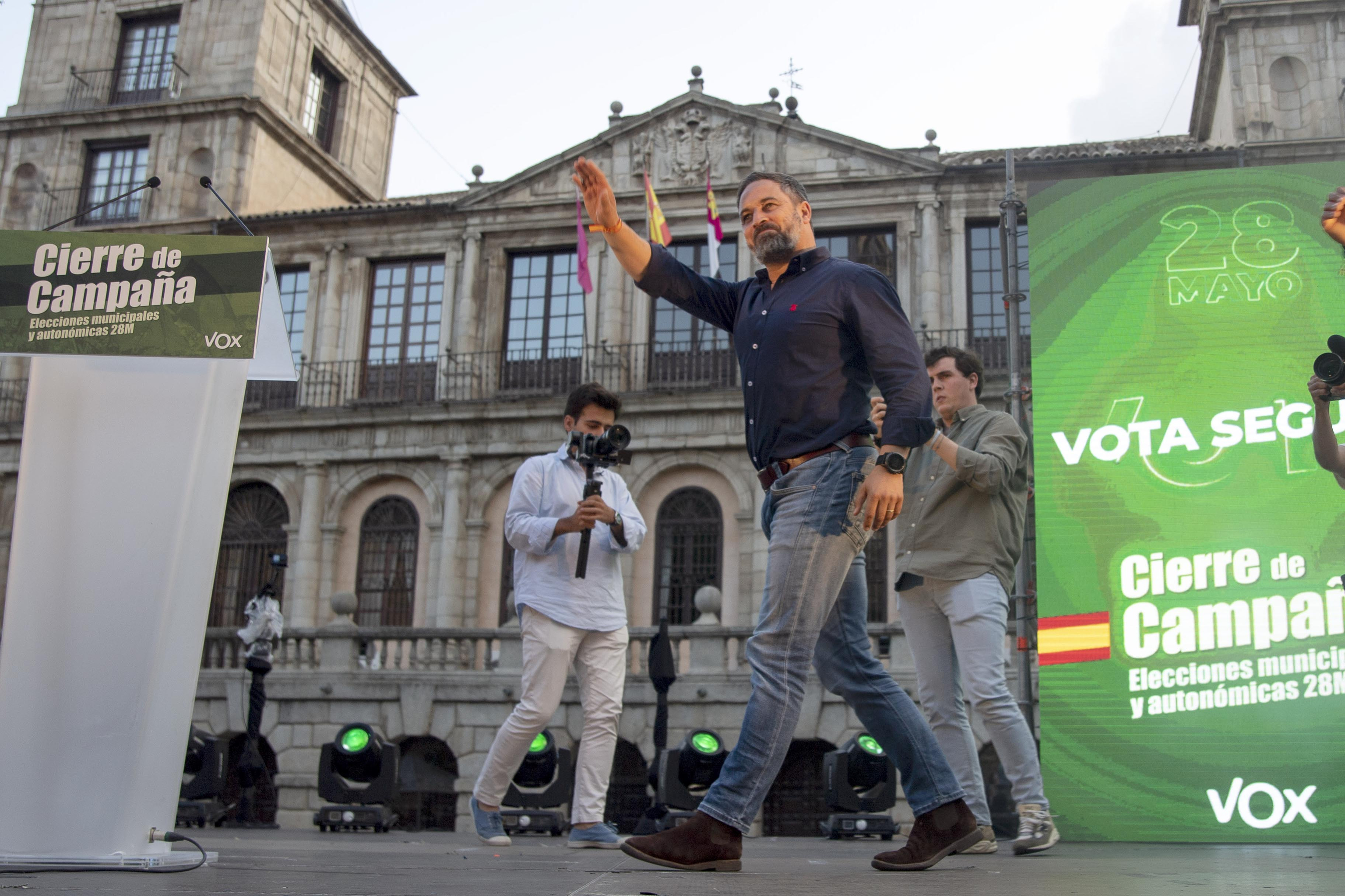 Santiago Abascal, en el cierre de campaa de Vox en Toledo.
