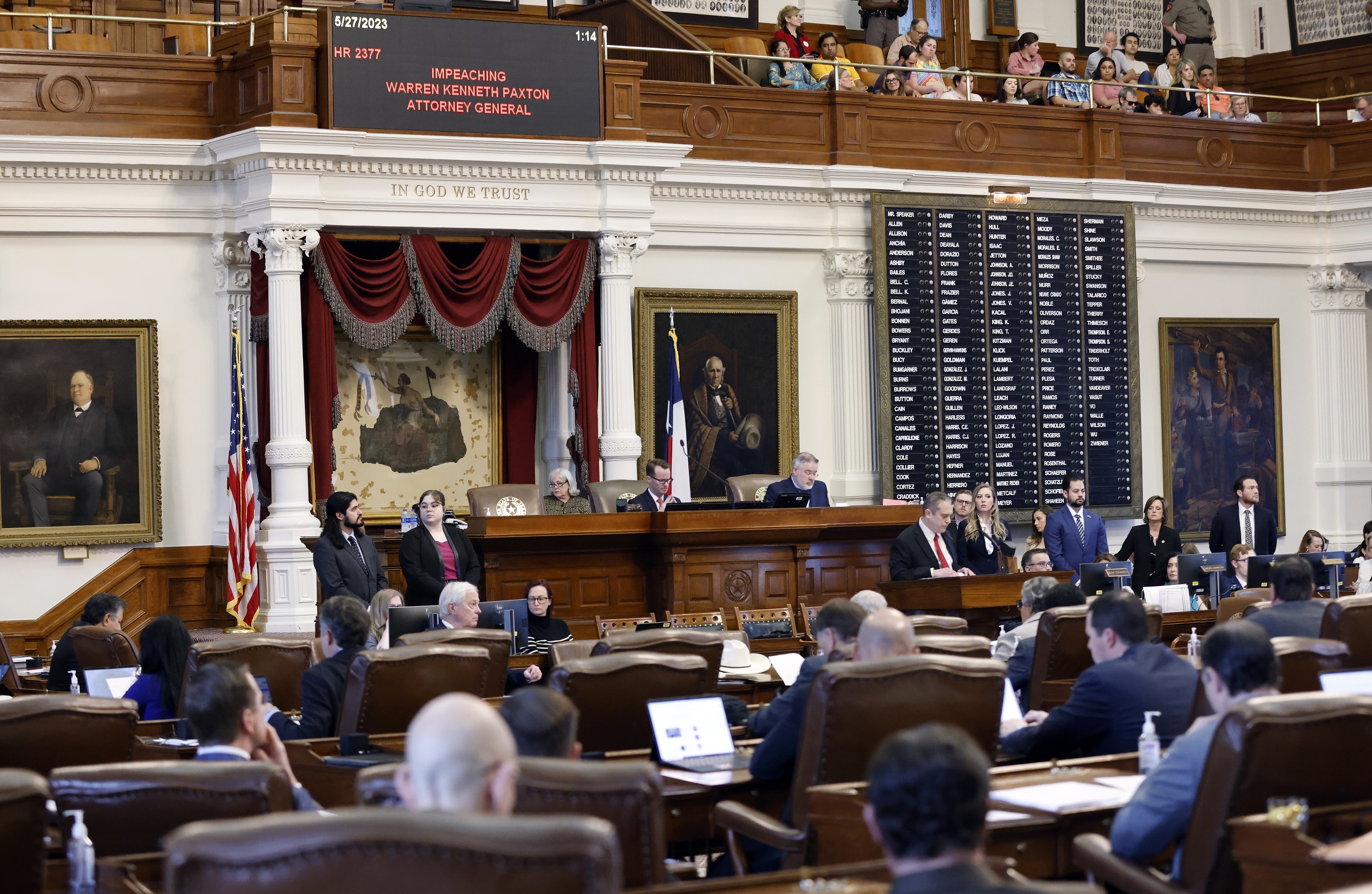 La Cámara de Representantes de Texas durante la vista