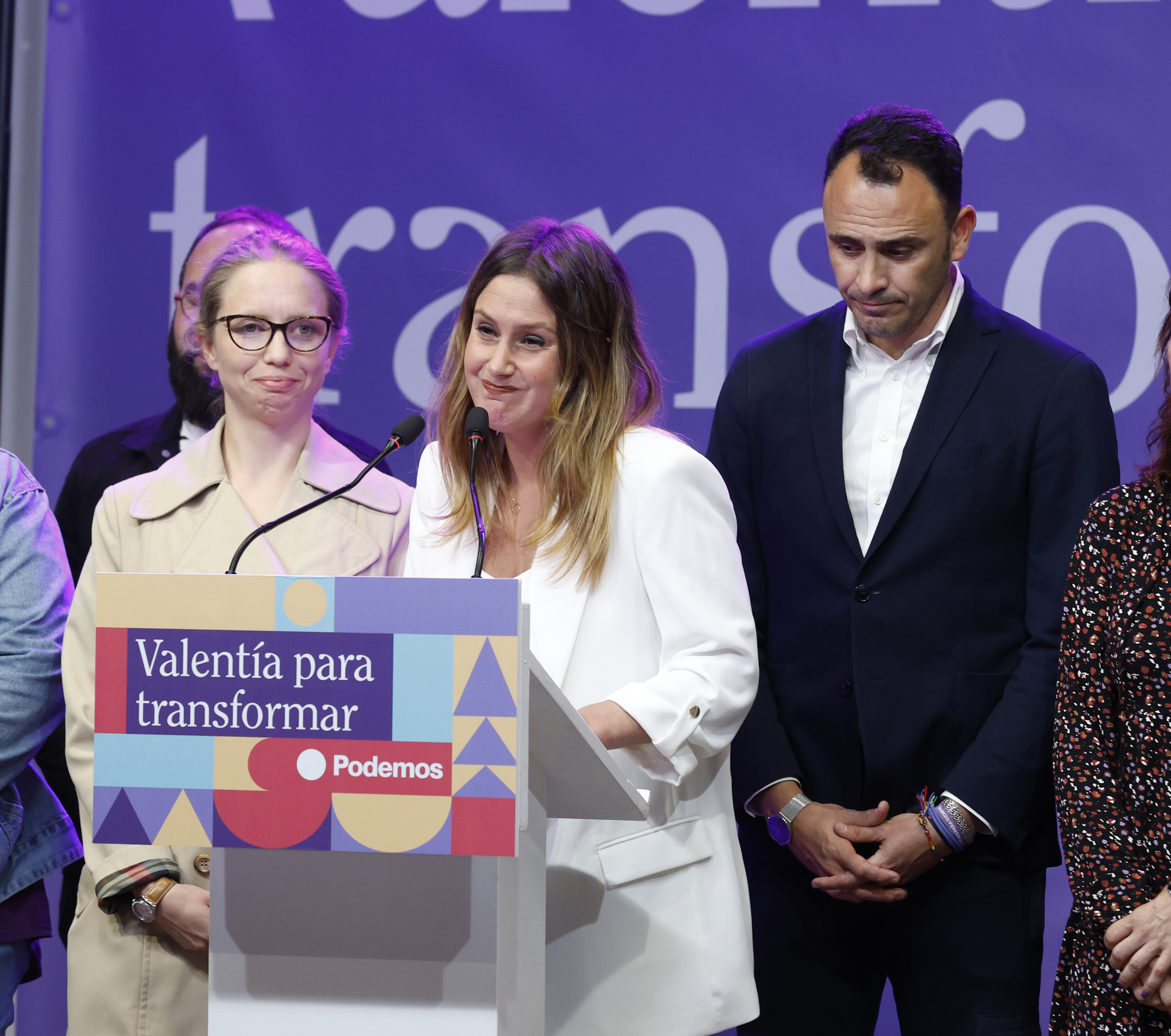 Alejandra Jacinto y Roberto Sotomayor (Podemos-IU-AV), anoche.
