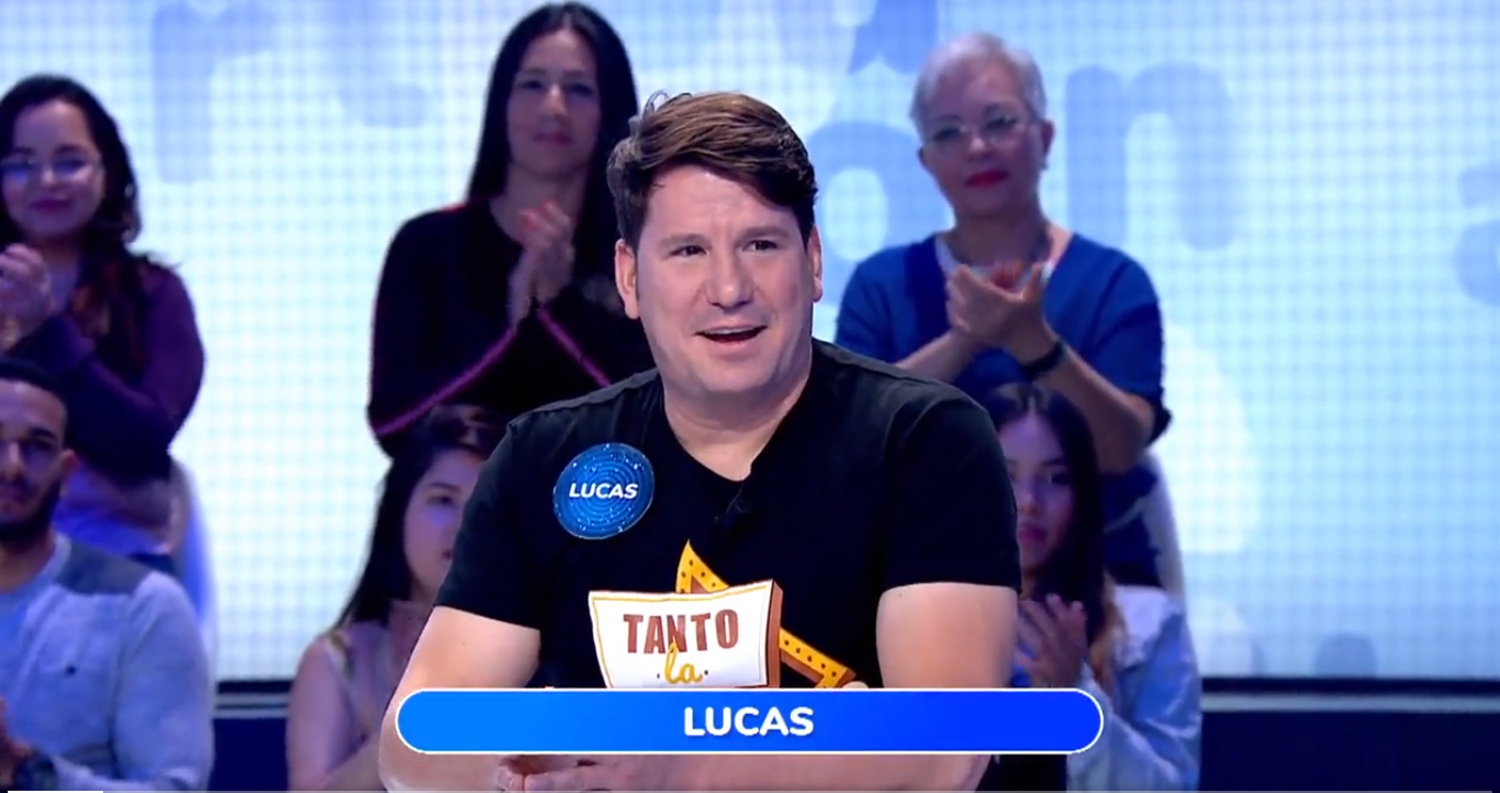El cantante Lucas participando en el programa Pasapalabra.
