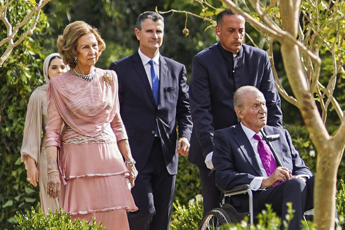 Los Reyes Don Juan Carlos y Doa Sofa en la boda de Hussein de Jordania
